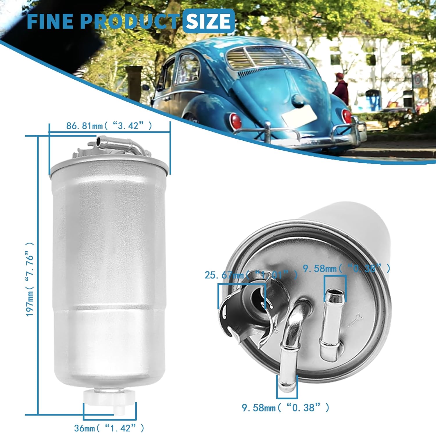OXCANO Filtro de combustible diésel L4 Premium WK8533X XF65428 compatible con motor diésel VW Beetle 1999-2006, Golf 2000-2006, Jetta 2000-2005,