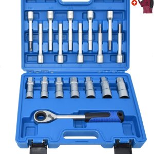 Kit de 18 piezas de herramientas de extracción de tuercas de amortiguador de amortiguador de suspensión de 12 pulgada, juego de herramientas de Kit de 18 piezas de herramientas de extracción de tuercas de amortiguador de amortiguador de suspensión de 12 pulgada, juego de herramientas de