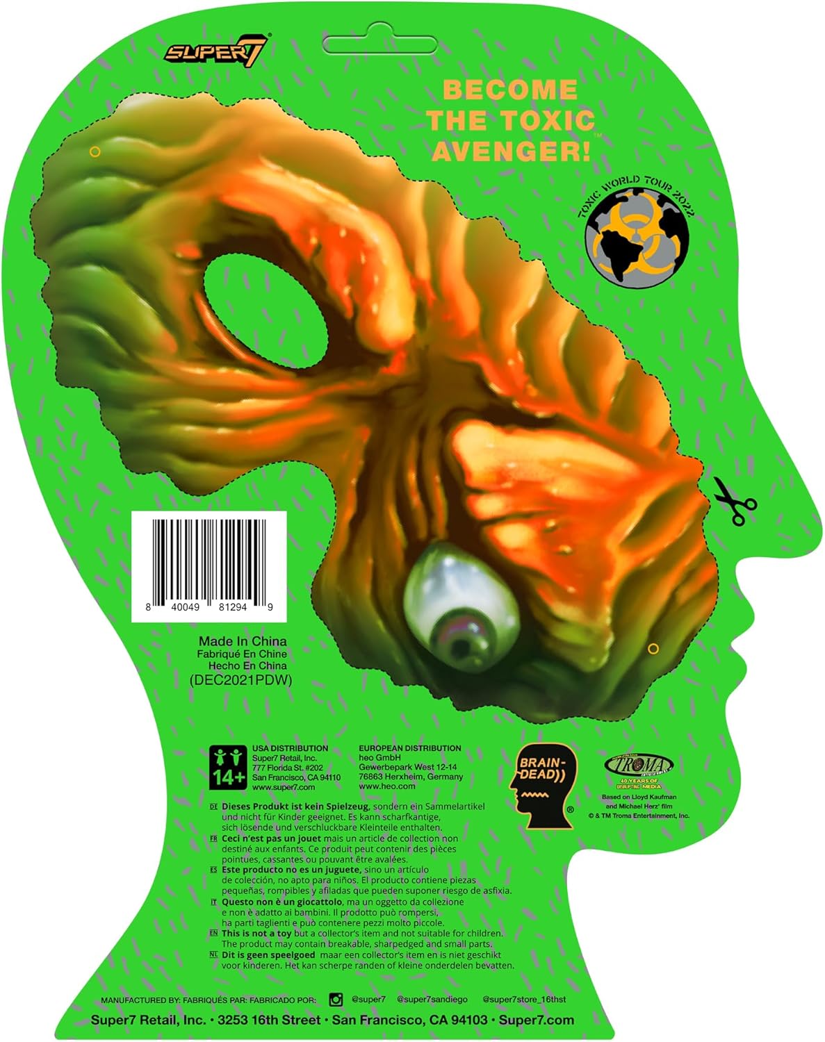 Toxic Avenger x Brain Dead Figura de reacción – Toxie (Glow)