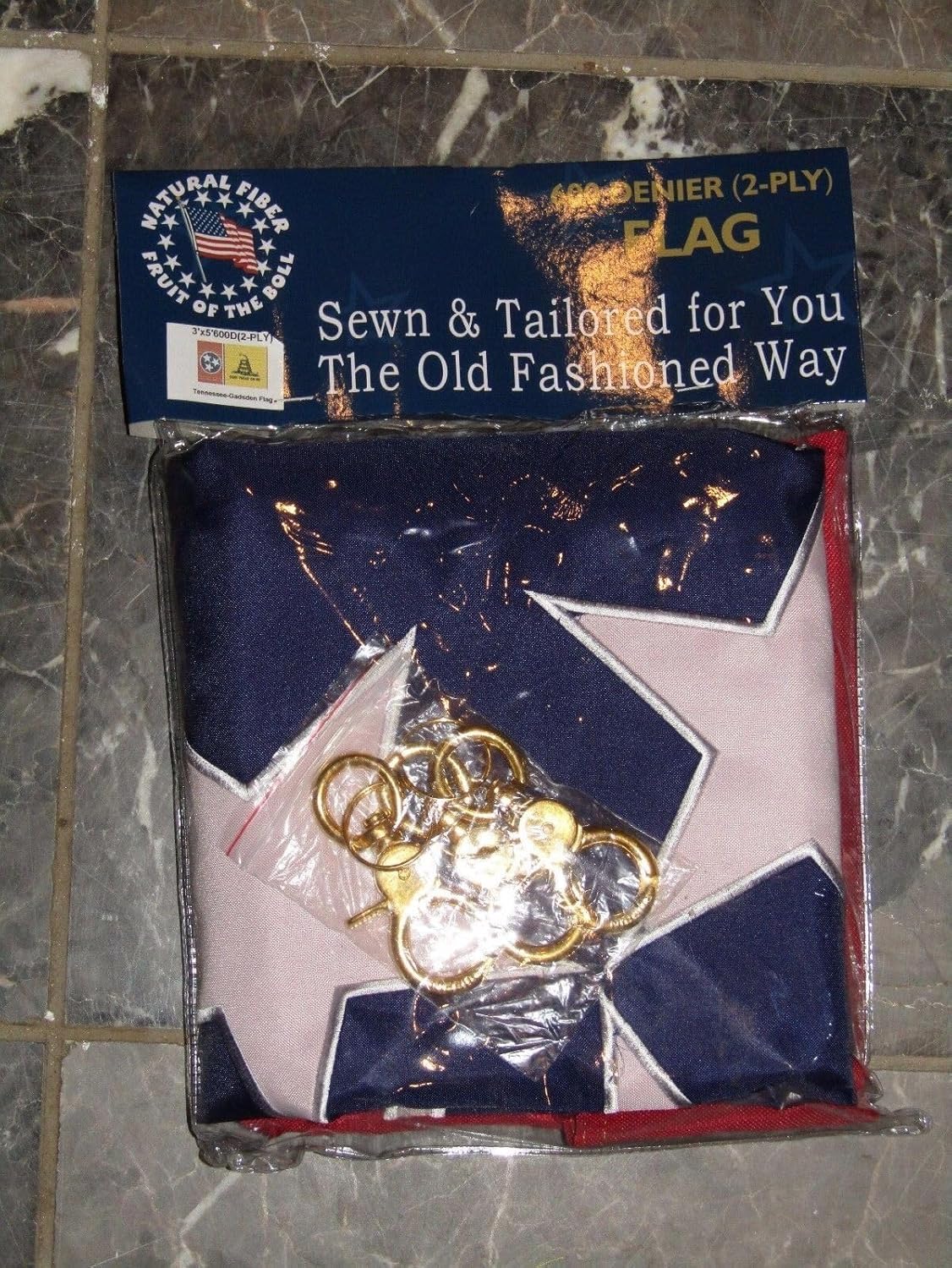 Premium 3×5 Embroidered Tennessee Gadsden Don’t Tread 600D Nylon Flag 3’x5′ 3 Clips