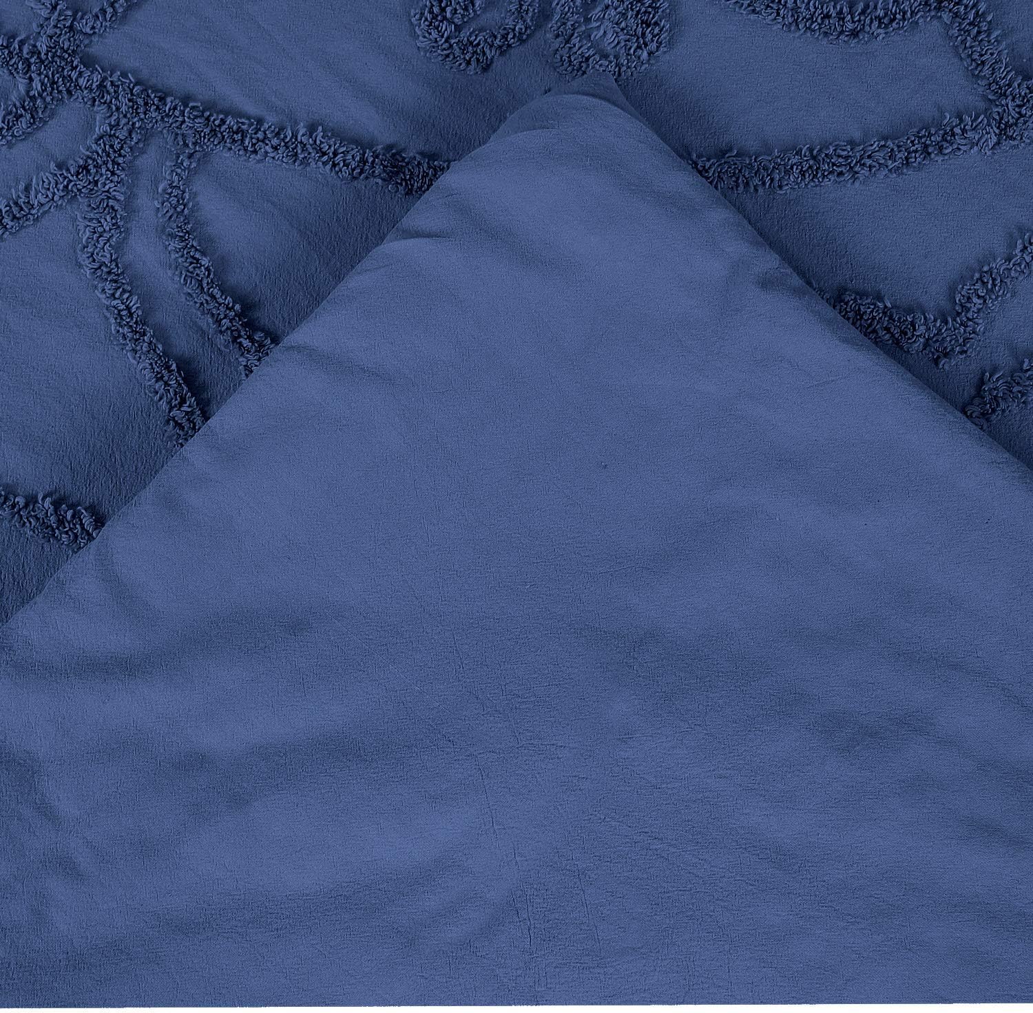Better Trends Colección de edredón de cama 100% algodón, diseño Cleo en azul marino, edredón tamaño King  Juego de edredón de cama lujoso, edredón