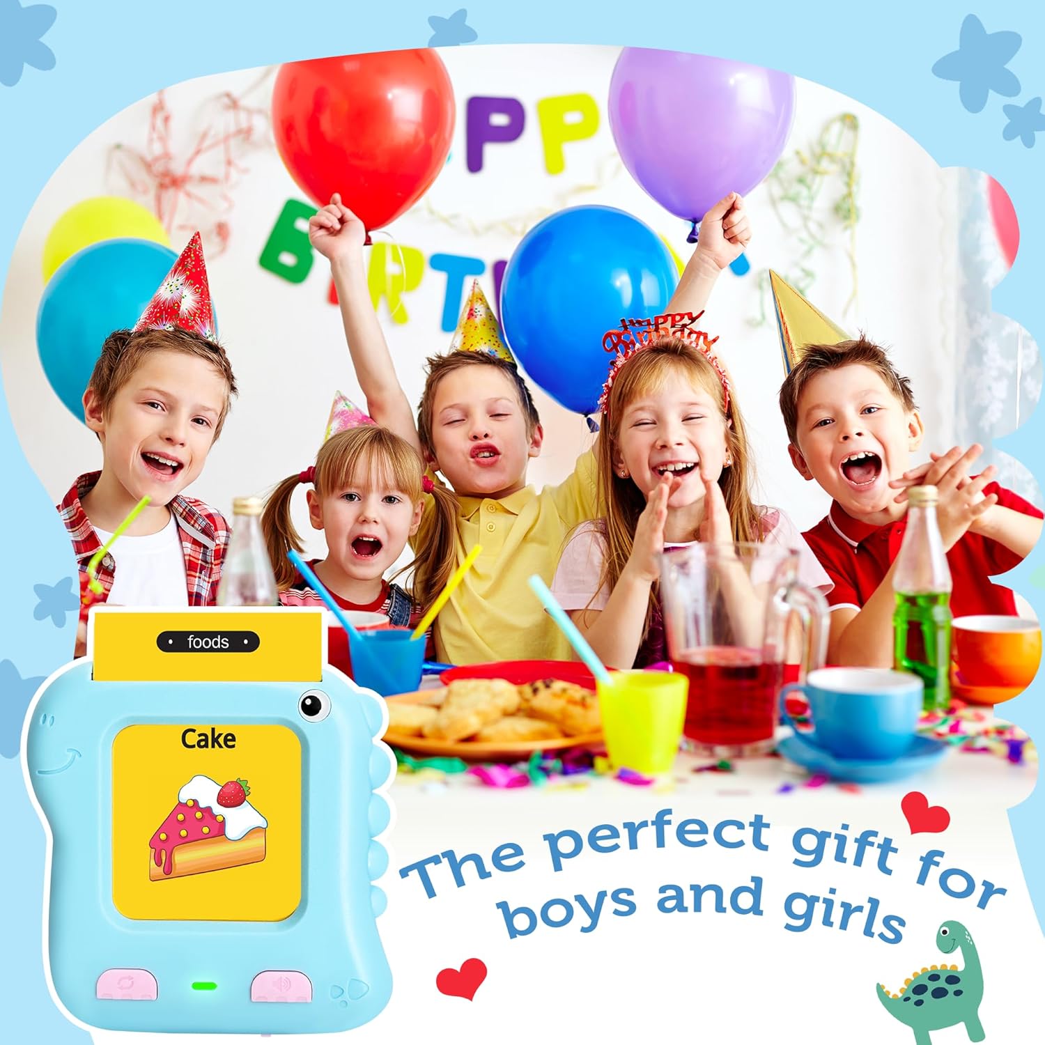 Juguetes para niños pequeños de 2, 3, 4, 5 años, tarjetas flash de discurso de bolsillo Richgv Juguetes de dinosaurio, regalos de cumpleaños para