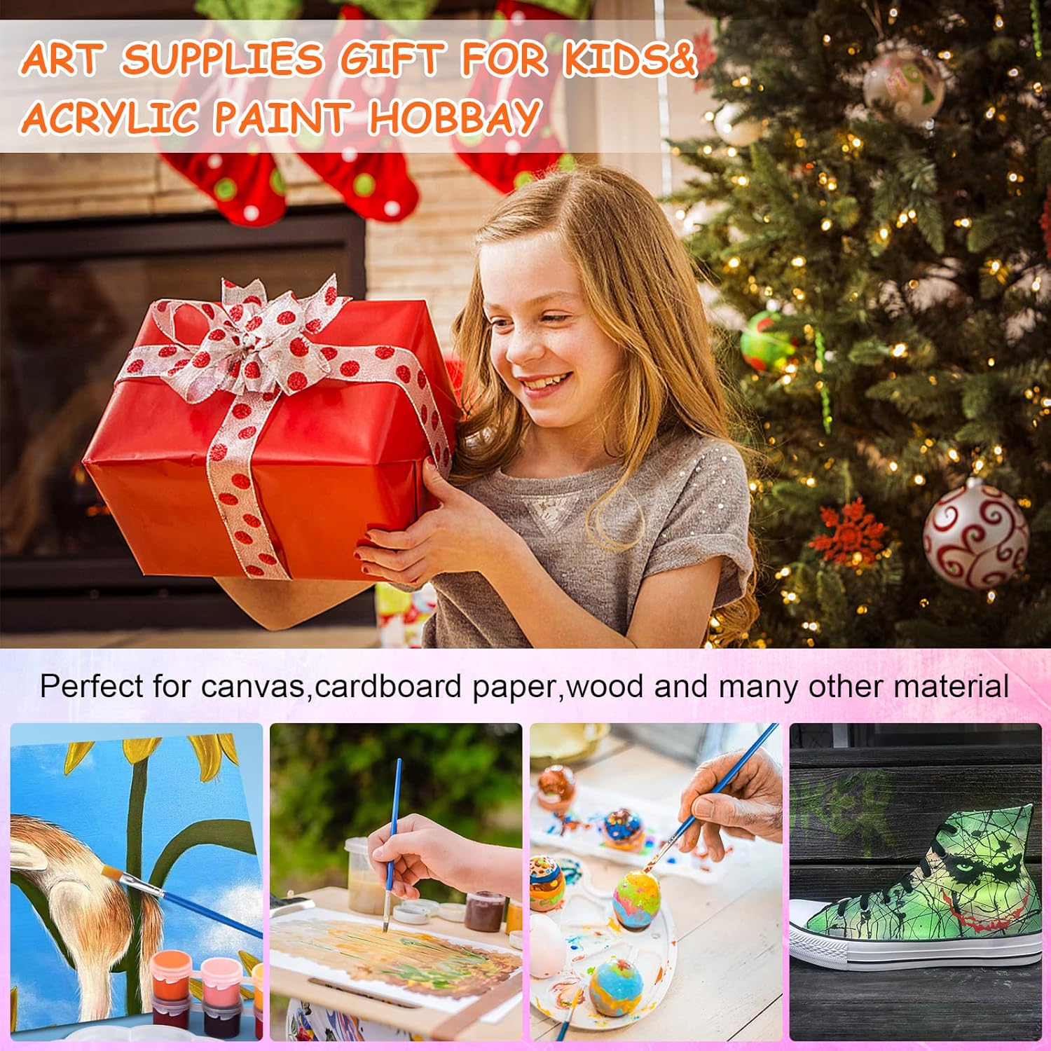 Juego de 10 mini pintura acrílica, 12 colores de tiras de pintura acrílica para niños y adultos, 140 piezas de pintura para niños, almacenamiento de