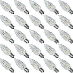 Paquete de 25 bombillas LED de repuesto de luces de Navidad C9, bombillas LED C9 de plástico inastillables e impermeables para tiras de luces al Paquete de 25 bombillas LED de repuesto de luces de Navidad C9, bombillas LED C9 de plástico inastillables e impermeables para tiras de luces al