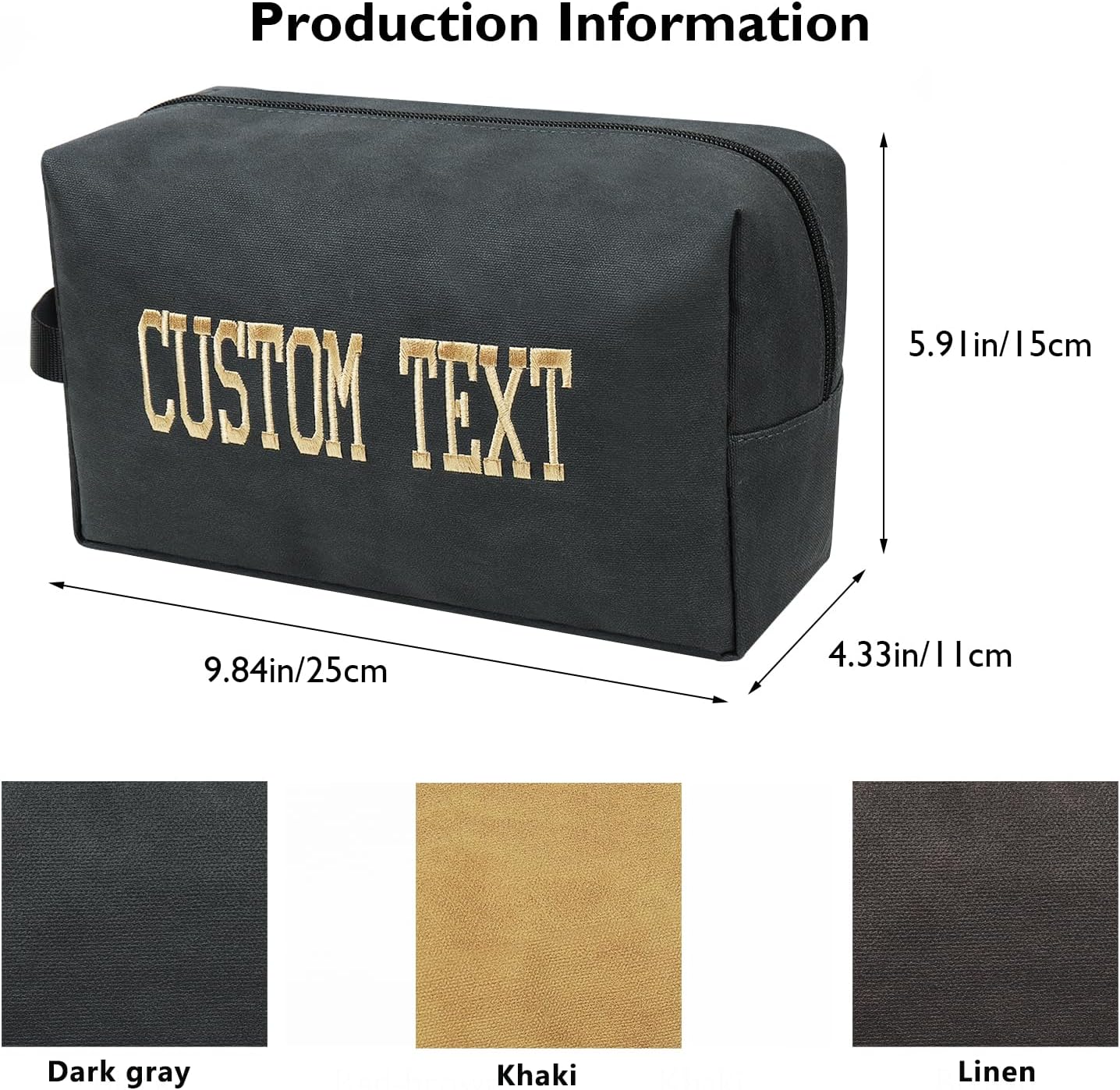 Graceful life Neceser personalizado para hombres, bolsa de afeitar personalizada resistente al agua para accesorios de aseo personal, Negro -,