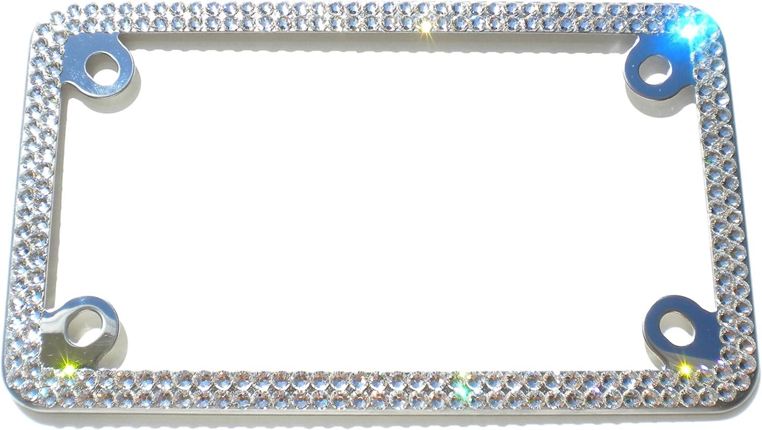 Marco de matrícula de cristal para motocicleta de 2 filas con cristales de Swarovski