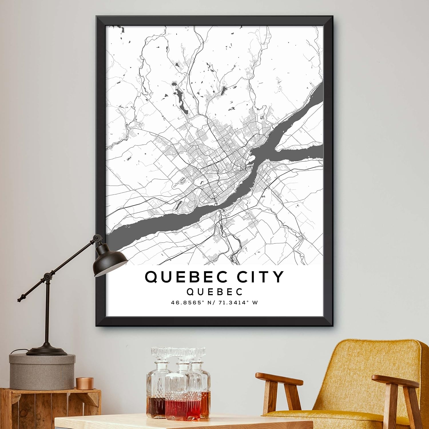 Map of Quebec City, Quebec, Light 2 (18×24)