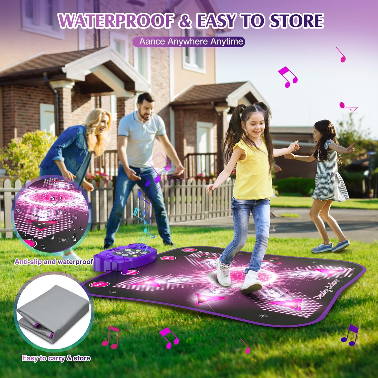 beefunni Juguetes de tapete de baile iluminado para niños de 3 a 12 años, almohadilla de baile electrónica mejorada 2023 con música y Bluetooth,