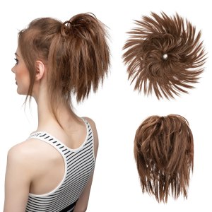 CJL HAIR Tousled Updo – Extensiones de cabello sintético sintético para mujeres y niñas (marrón claro) CJL HAIR Tousled Updo – Extensiones de cabello sintético sintético para mujeres y niñas (marrón claro)