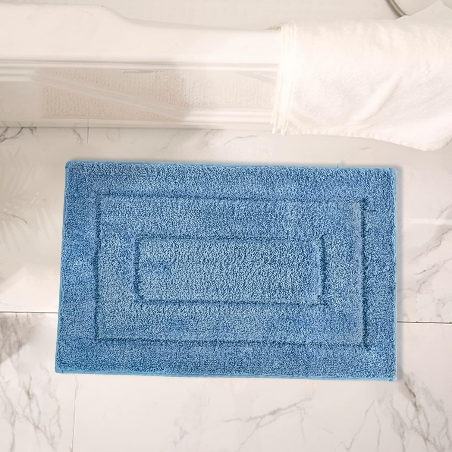 GRANNY SAYS Alfombras de baño azules antideslizantes, 20 x 32 pulgadas, alfombras de baño lavables y absorbentes para suelo de baño, alfombras de