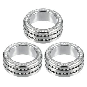 Cubierta de perilla para interruptor de aire acondicionado y control de clima, para Honda Civic 2022-2023, tono plateado (juego de 3) Cubierta de perilla para interruptor de aire acondicionado y control de clima, para Honda Civic 2022-2023, tono plateado (juego de 3)