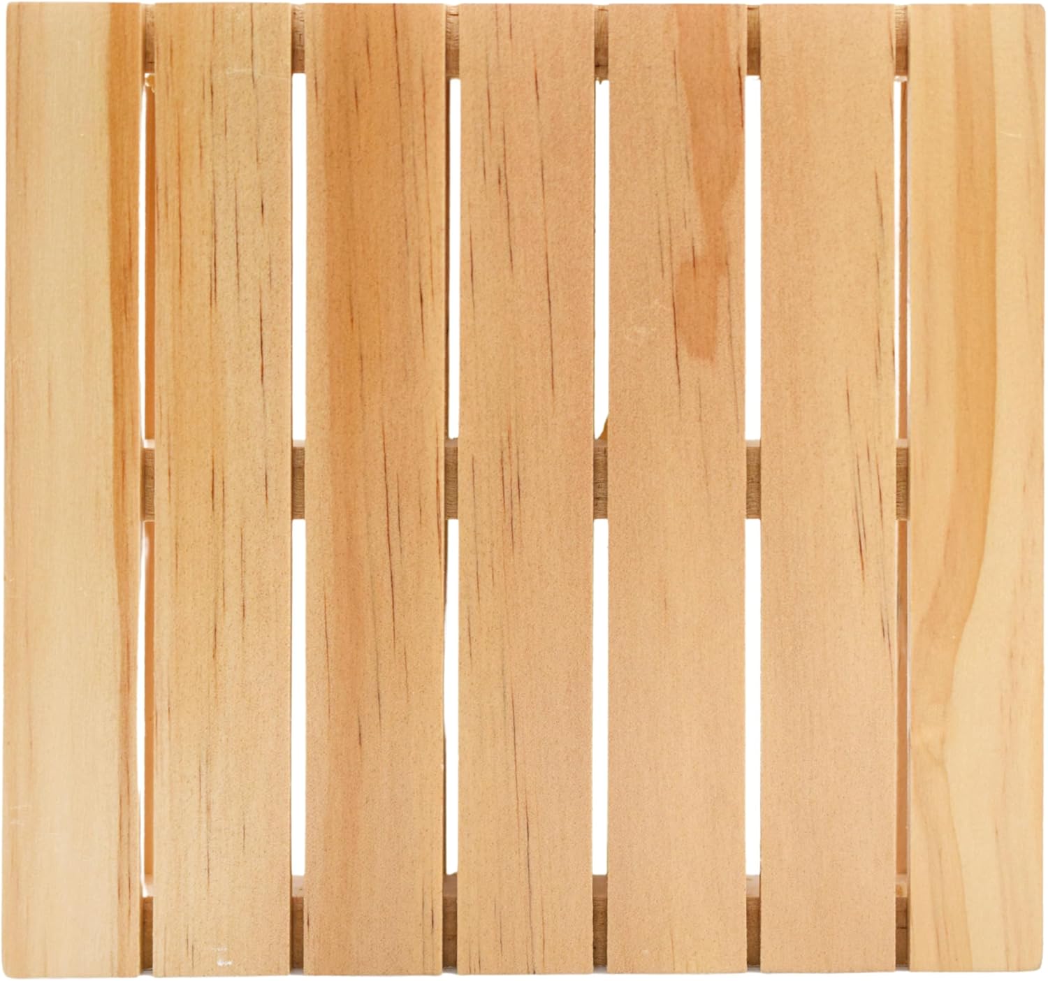Teak Tuning Paleta de diapasón de madera – 6.25 x 6.25 x 1 pulgada – escala 112 – Bordes blancos pintados con logotipo azul claro