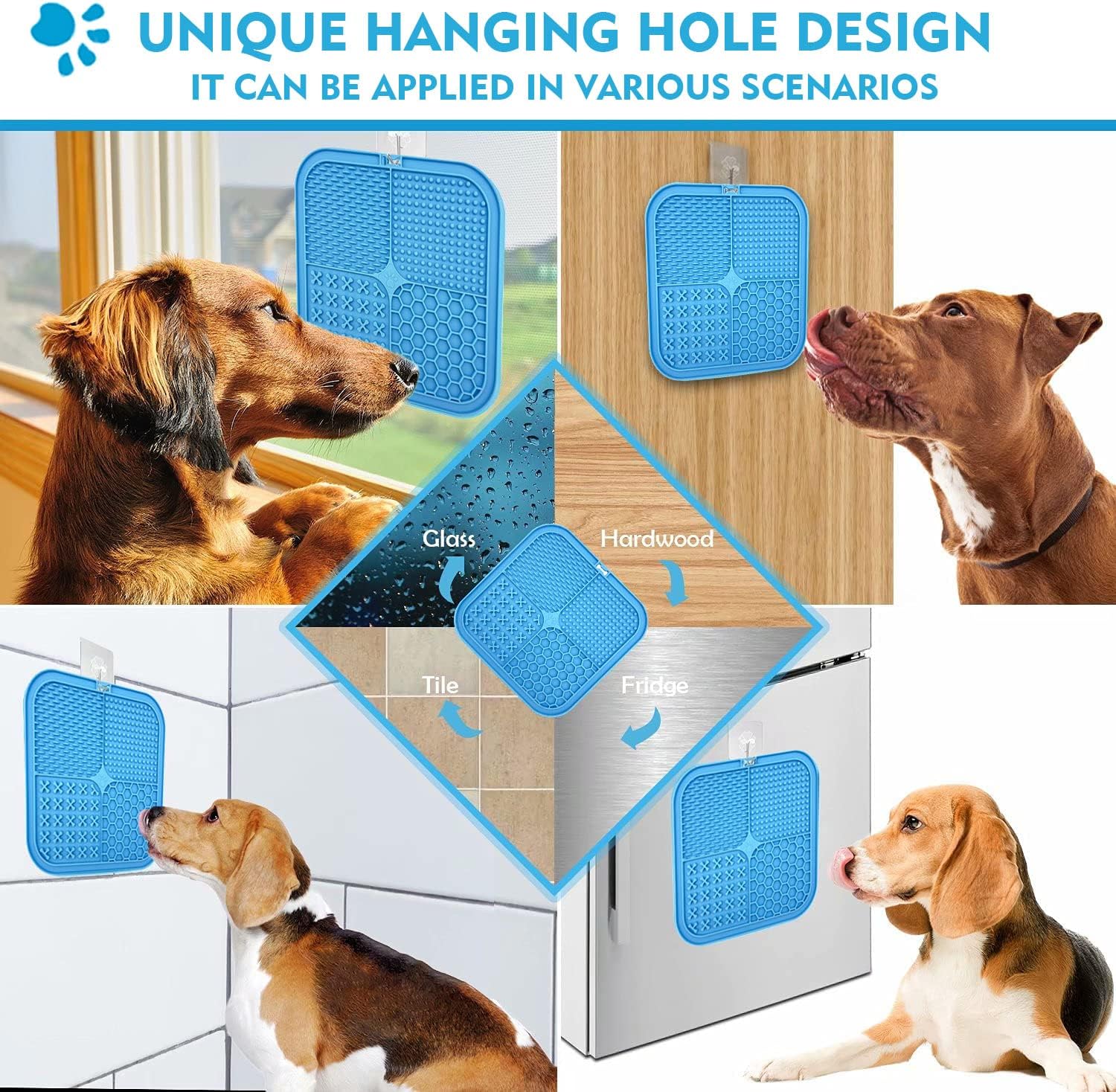 Tapete para lamer perros y gatos, paquete de 2, apto para lavavajillas, alimentador lento para cachorros, suministros para mascotas, juguetes para