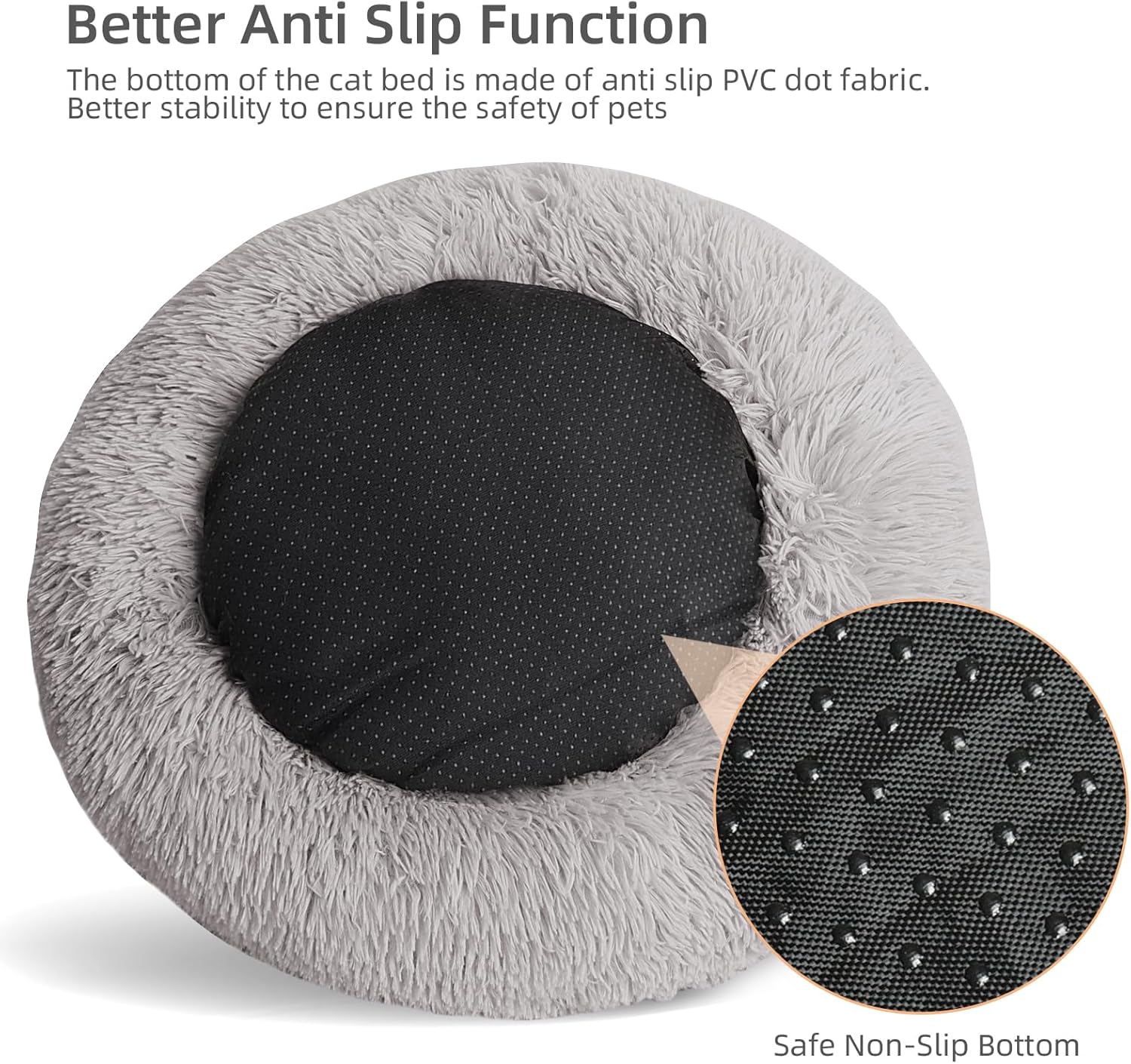 Cama para gatos de interior, cama relajante de felpa suave y relajante de 20 pulgadas para gatos o perros pequeños, medianos y pequeños, cama