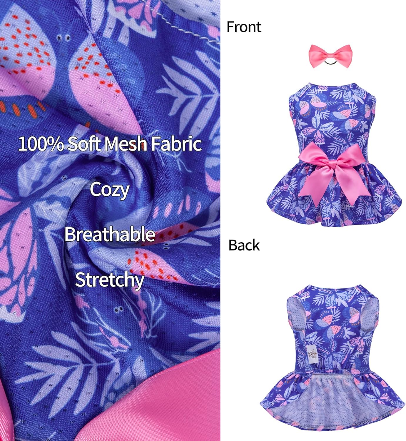 CuteBone Vestido de perro mariposa para niña, falda de cachorro, traje de gato, ropa para mascotas para perros pequeños, disfraz de cumpleaños, BF25M