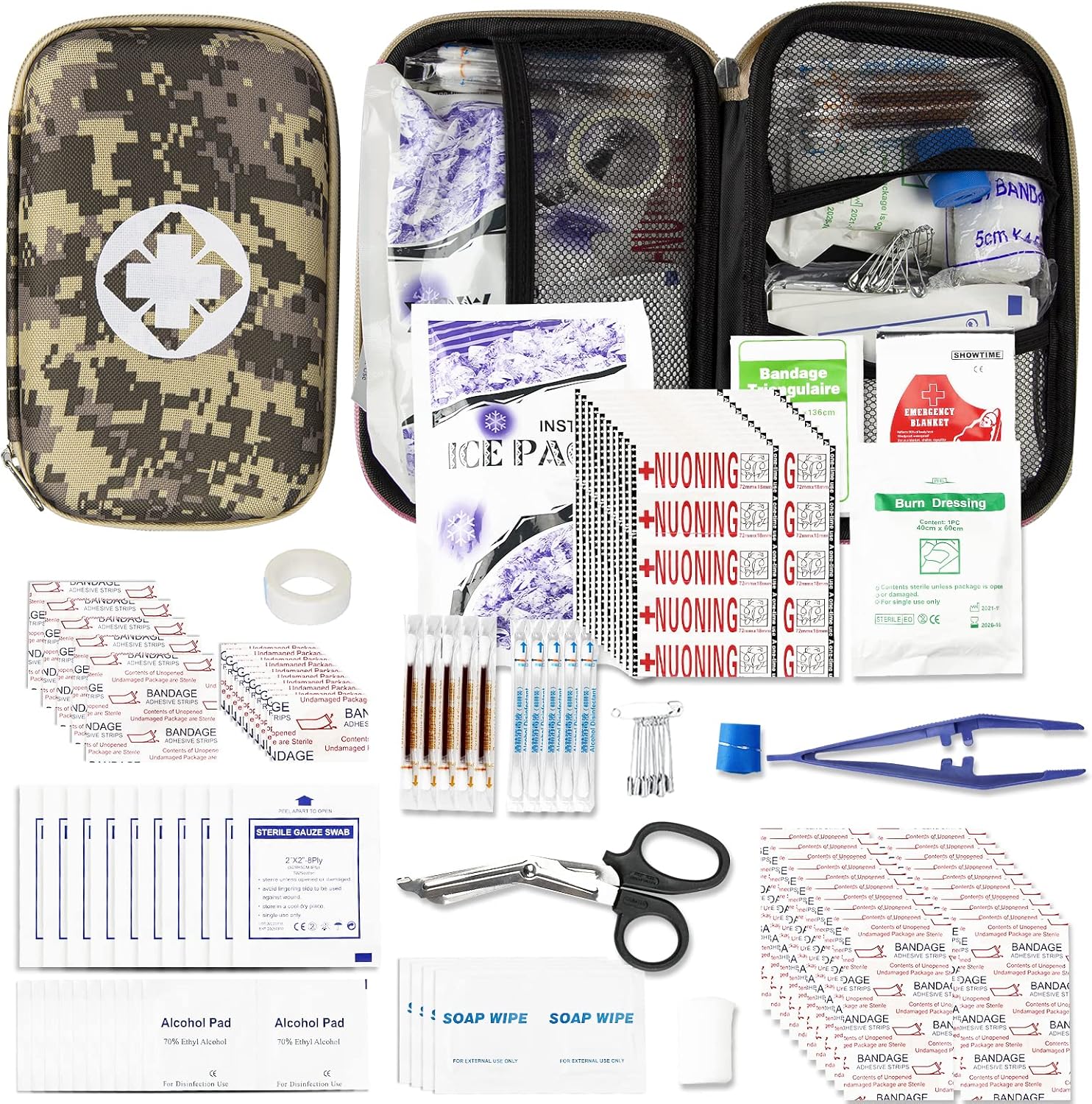 275 kits de primeros auxilios de viaje para artículos de preparación para emergencias de automóvil, kit esencial para accidentes urgentes, equipo de