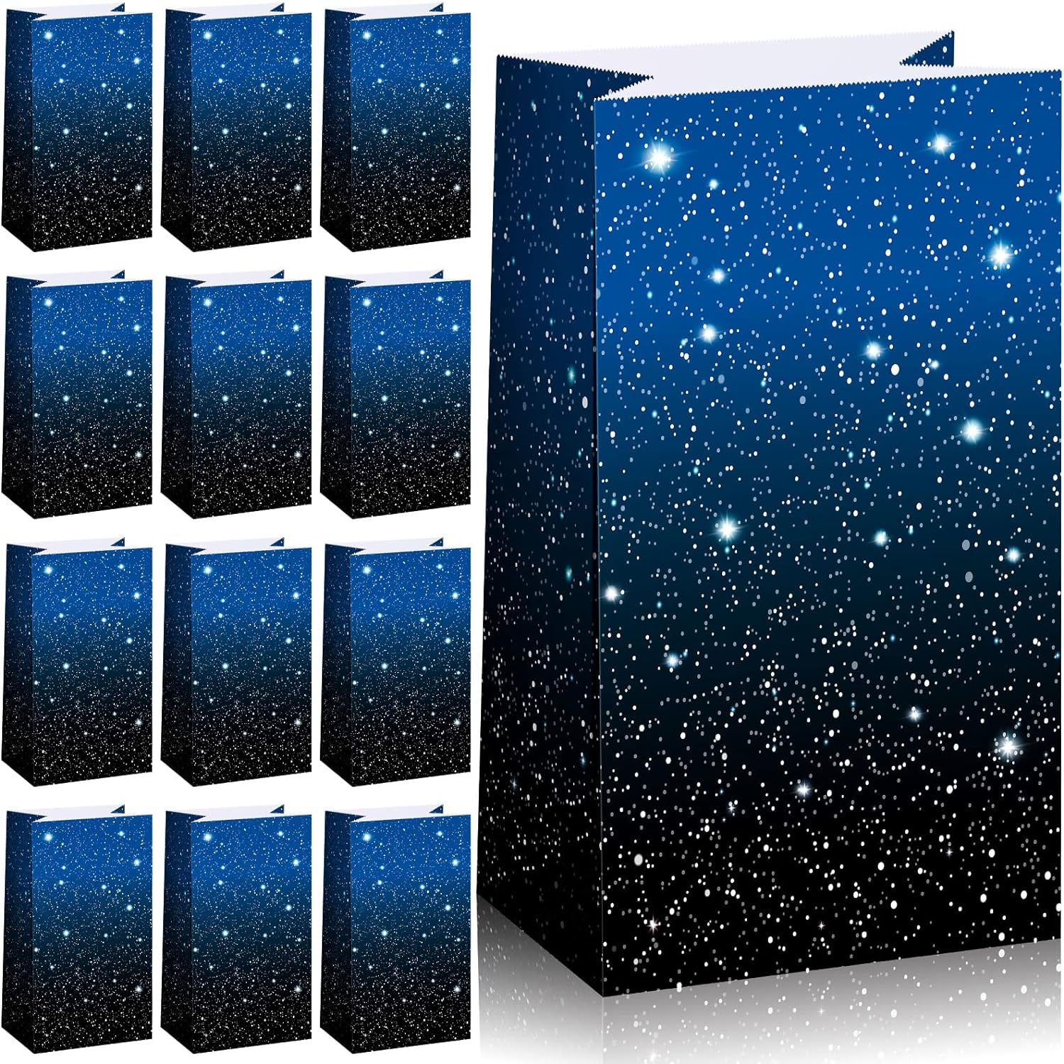 28 bolsas de fiesta espaciales, bolsas de regalo de galaxia, bolsas de regalo de noche estrellada, bolsas de regalos para el espacio exterior,