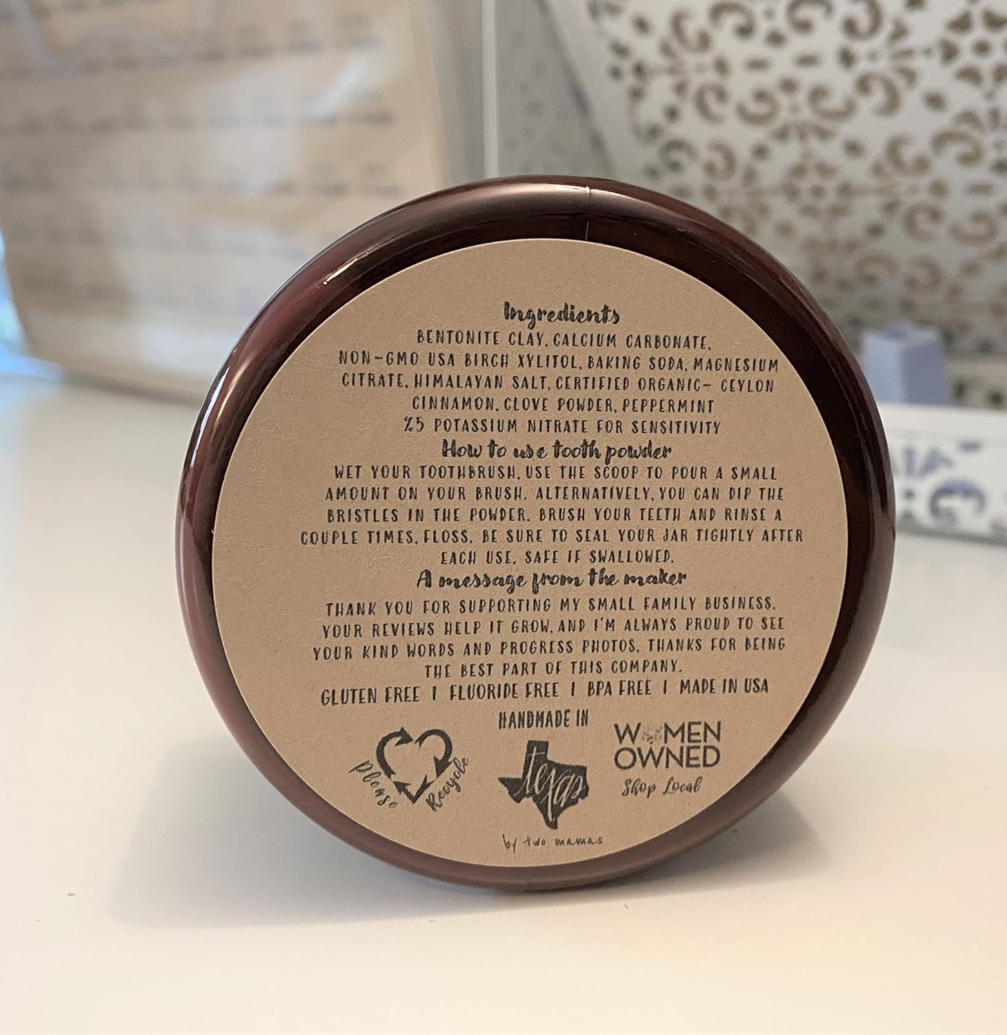 Fórmula de sensibilidad en polvo dental remineralizante sin flúor orgánico, sabor a canela y clavo, tamaño de valor de hasta 6 meses de suministro I