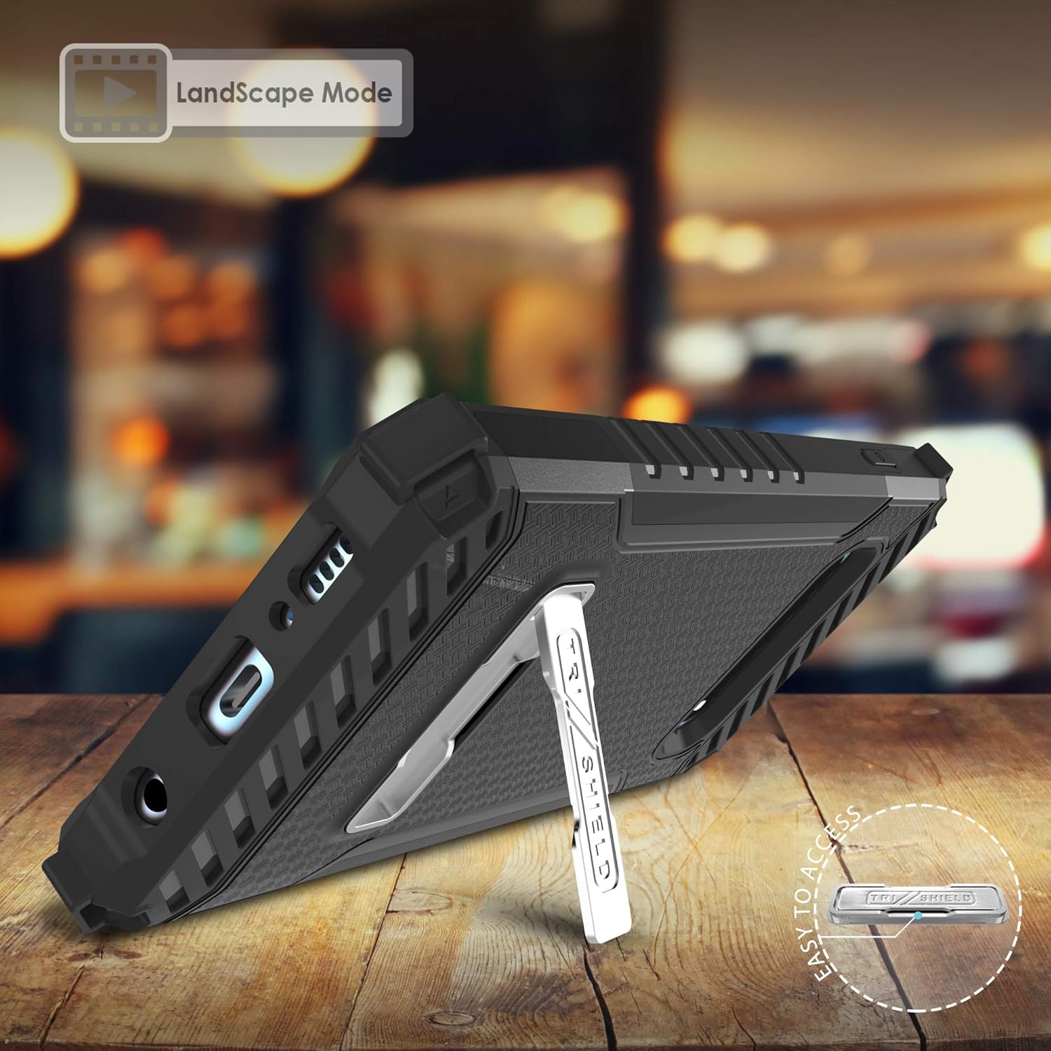 Beyond Cell Serie Trishield compatible con funda S10+, cubierta resistente de grado militar + soporte de metal + funda de clip para cinturón –