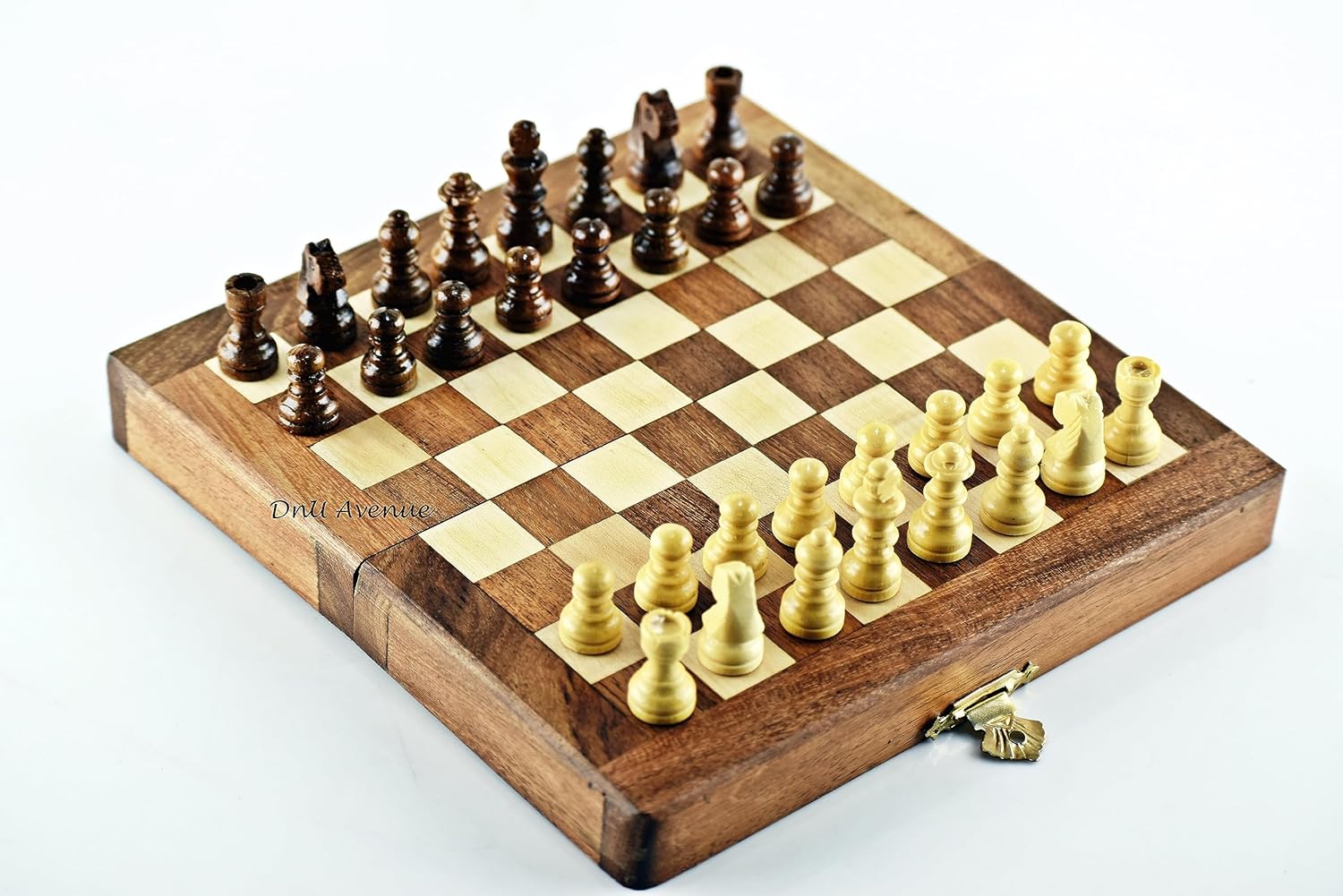 Juego de tablero de ajedrez magnético de madera para adultos y niños, juego de mesa, tamaño tablero de ajedrez plegable de 7 pulgadas, tablero
