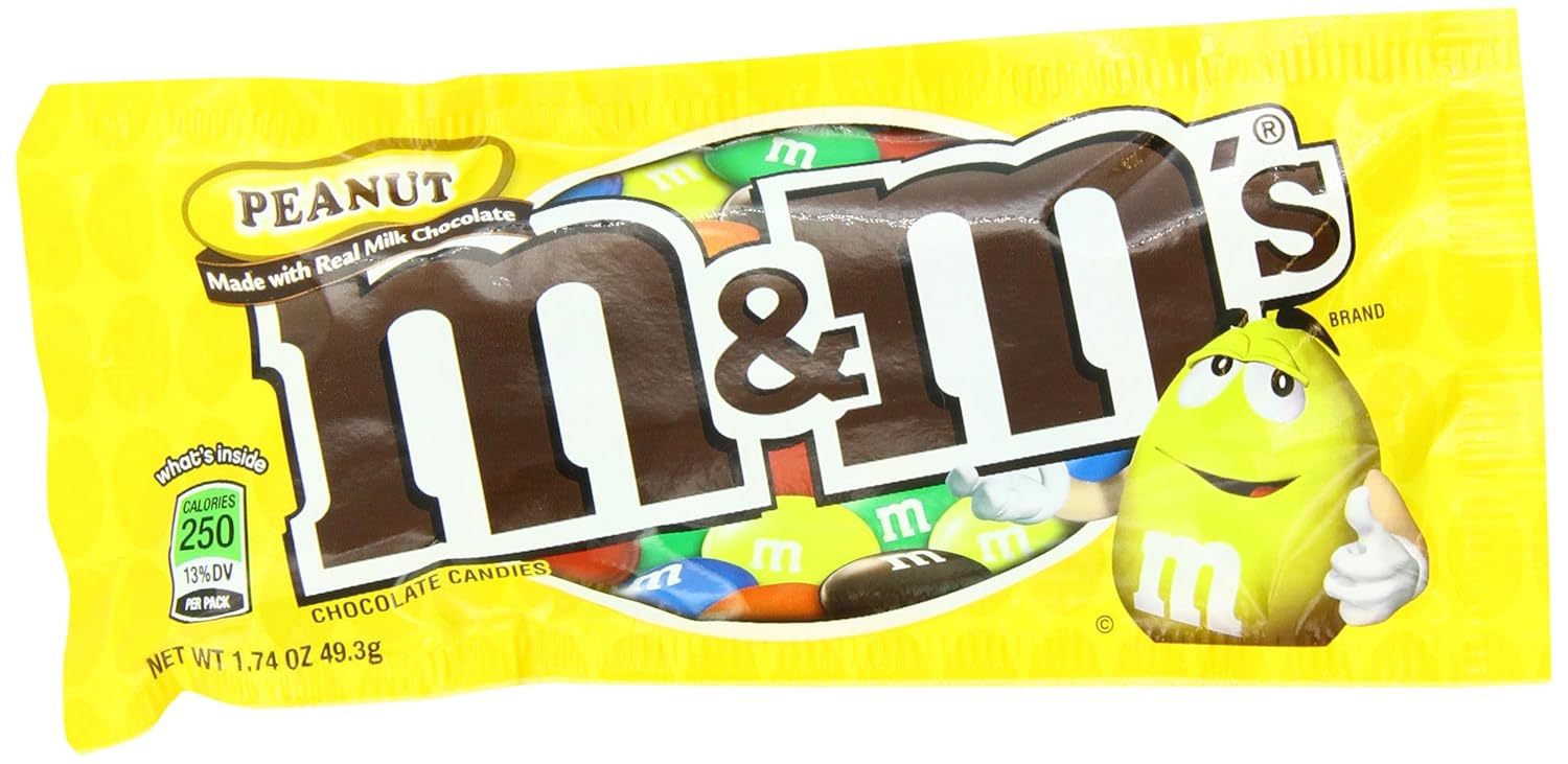 M&Ms – Caramelos de chocolate de maní – Individuales, 48 unidades