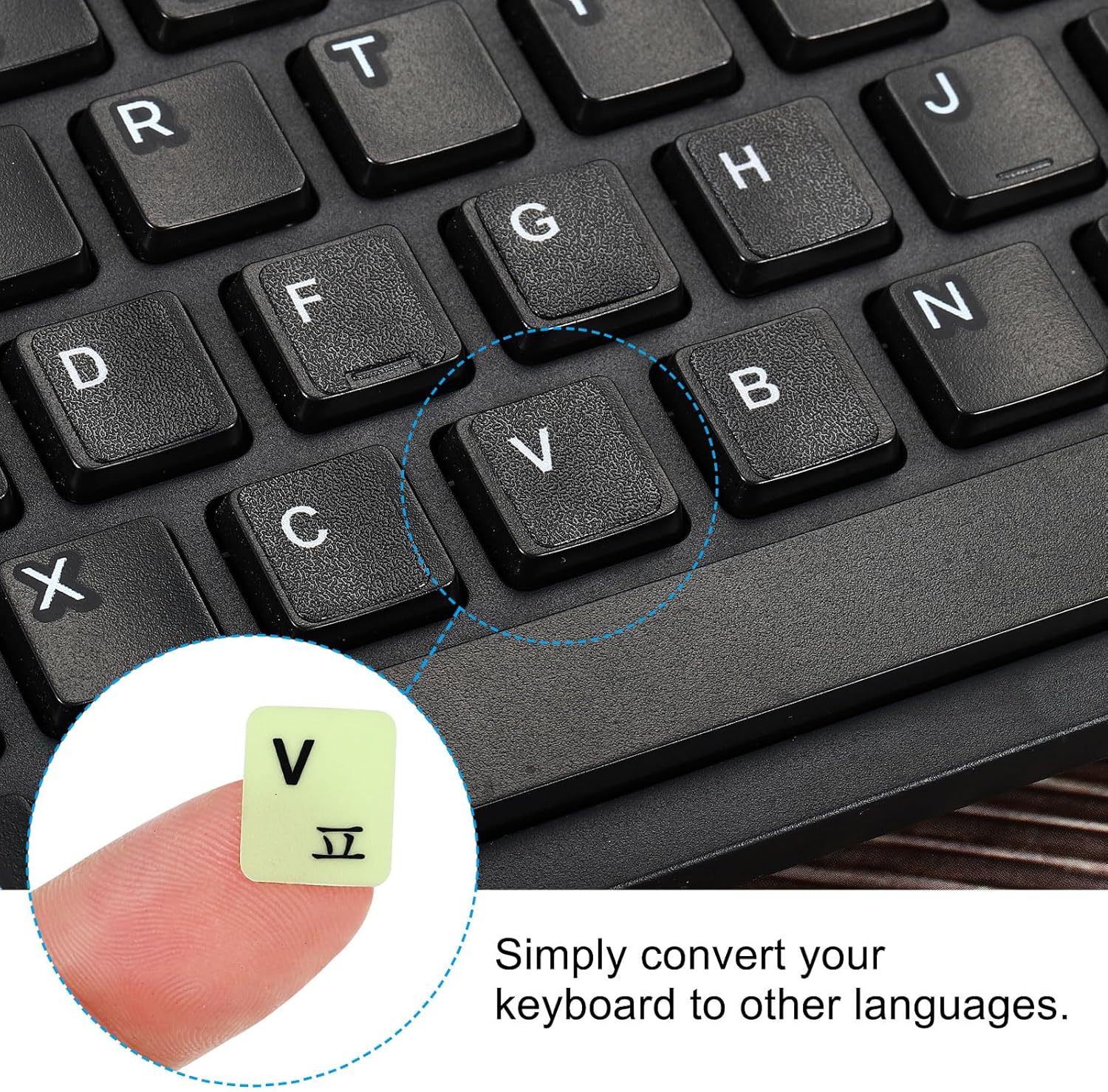 PATIKIL Calcomanías coreanas para teclado que brillan en la oscuridad, paquete de 2 fundas de repuesto universales luminosas para teclado para