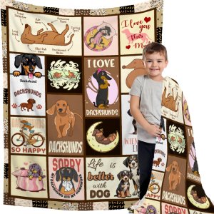 Divertida manta decorativa de franela de forro polar a cuadros de perro salchicha para mujer, manta ligera y suave, bonita manta acogedora para Divertida manta decorativa de franela de forro polar a cuadros de perro salchicha para mujer, manta ligera y suave, bonita manta acogedora para