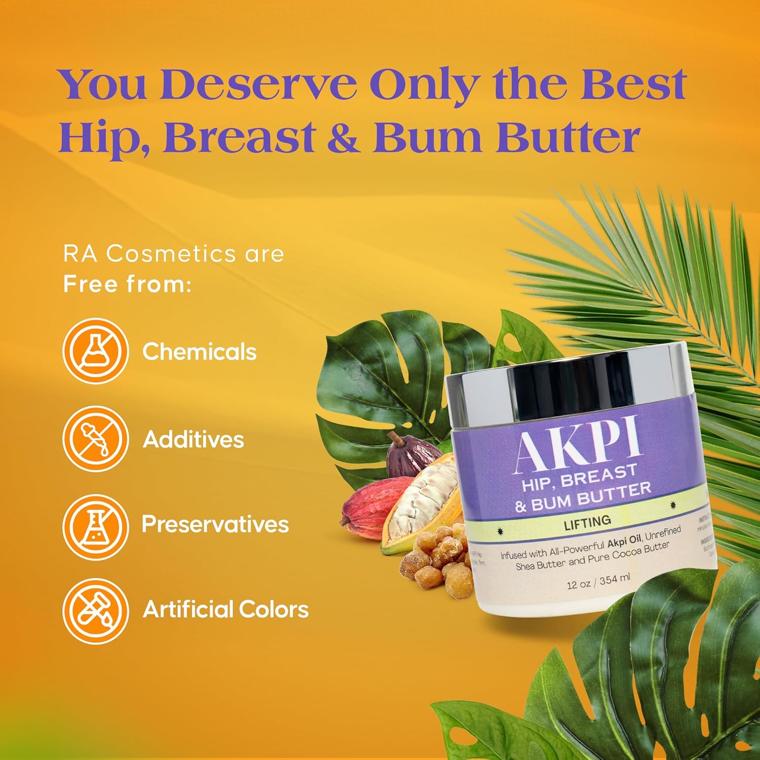 RA COSMETICS Akpi Lifting Mantequilla de cadera, pecho y trasero 12oz