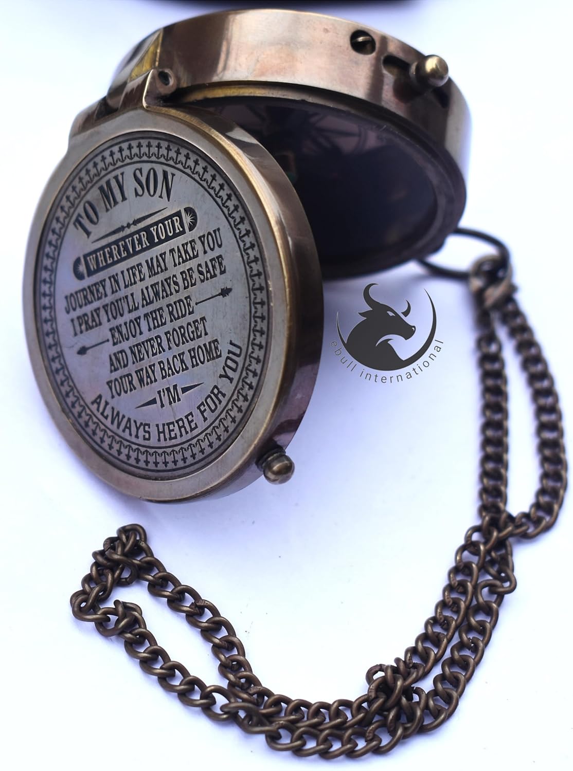 Brújula de latón regalo para mi hijoregalo náutico para hijo de papáregalo para hijo de mamá Un regalo perfecto y único con estuche de cuero