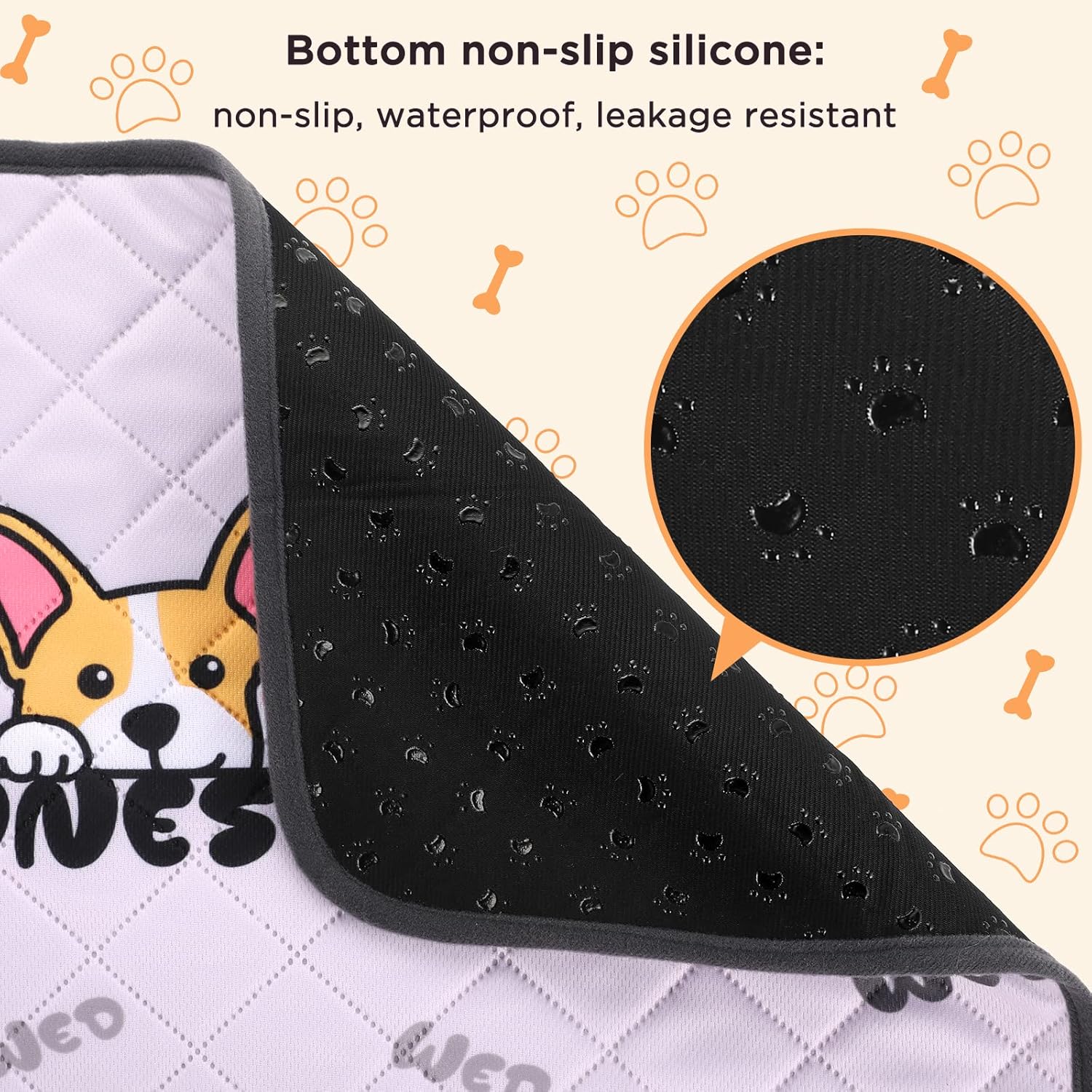Paquete de 7 almohadillas lavables para orina de perros, almohadillas reutilizables para orina de perro, antideslizantes, impermeables, almohadillas