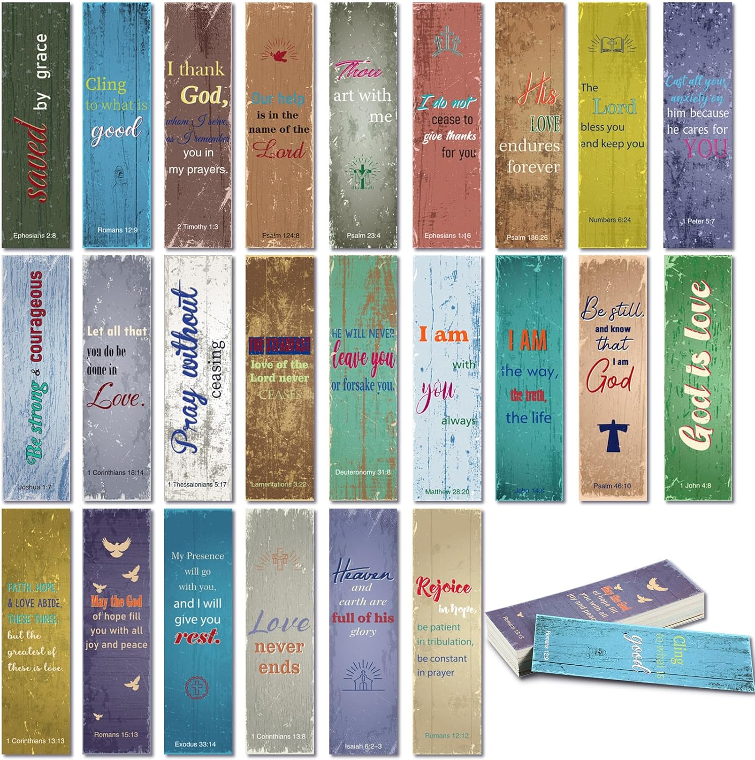72 marcapáginas de escritura cristiana con versículos de la Biblia, marcadores de libros inspiradores a granel, marcadores de fe positiva, clips de
