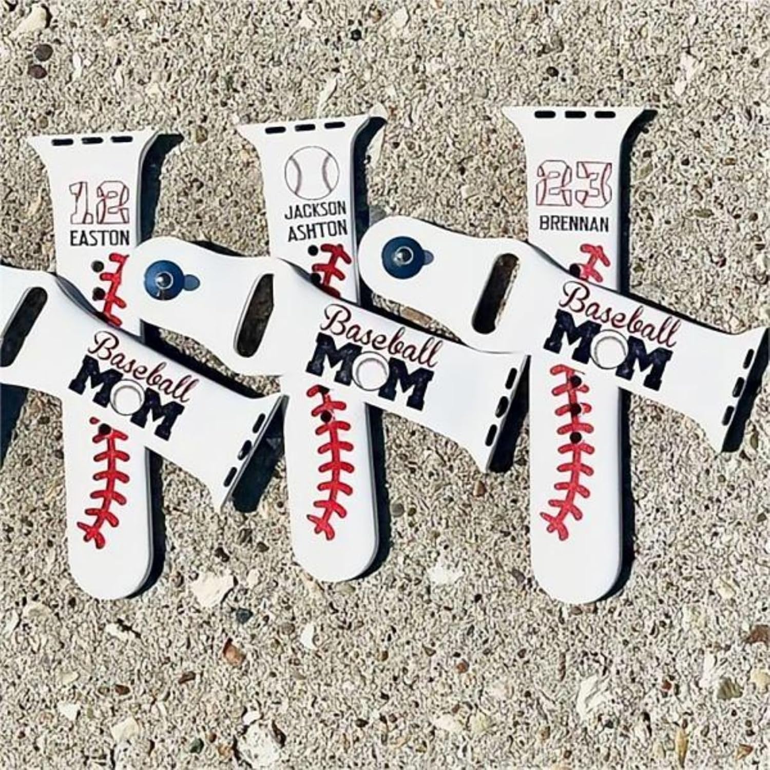 Personalised Custom Watch Bands Custom Baseball Mum Bands With Name and Number Ball Games Bands Gifts For Mum 38mm 40mm 41mm 42mm 44mm 45mm