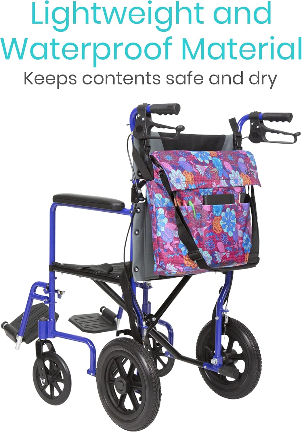 Bolsa para silla de ruedas, Floral púrpura