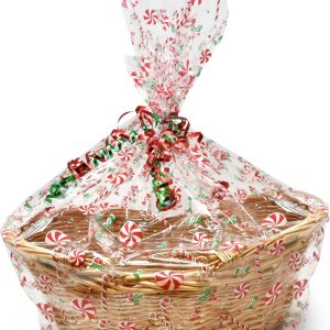 Gift Boutique Bolsas de plástico de celofán de Navidad con lazos giratorios, paquete de 24 bolsas de celofán para galletas de Navidad, bolsas de Gift Boutique Bolsas de plástico de celofán de Navidad con lazos giratorios, paquete de 24 bolsas de celofán para galletas de Navidad, bolsas de