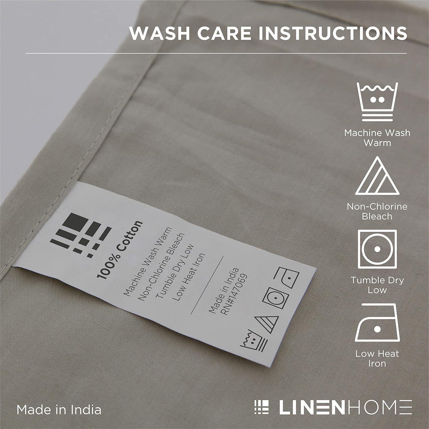 Linen Home Juego de funda de edredón 100% algodón, tamaño KingCal King, fresco, suave y transpirable, con cierre de botón, ropa de cama lujosa para