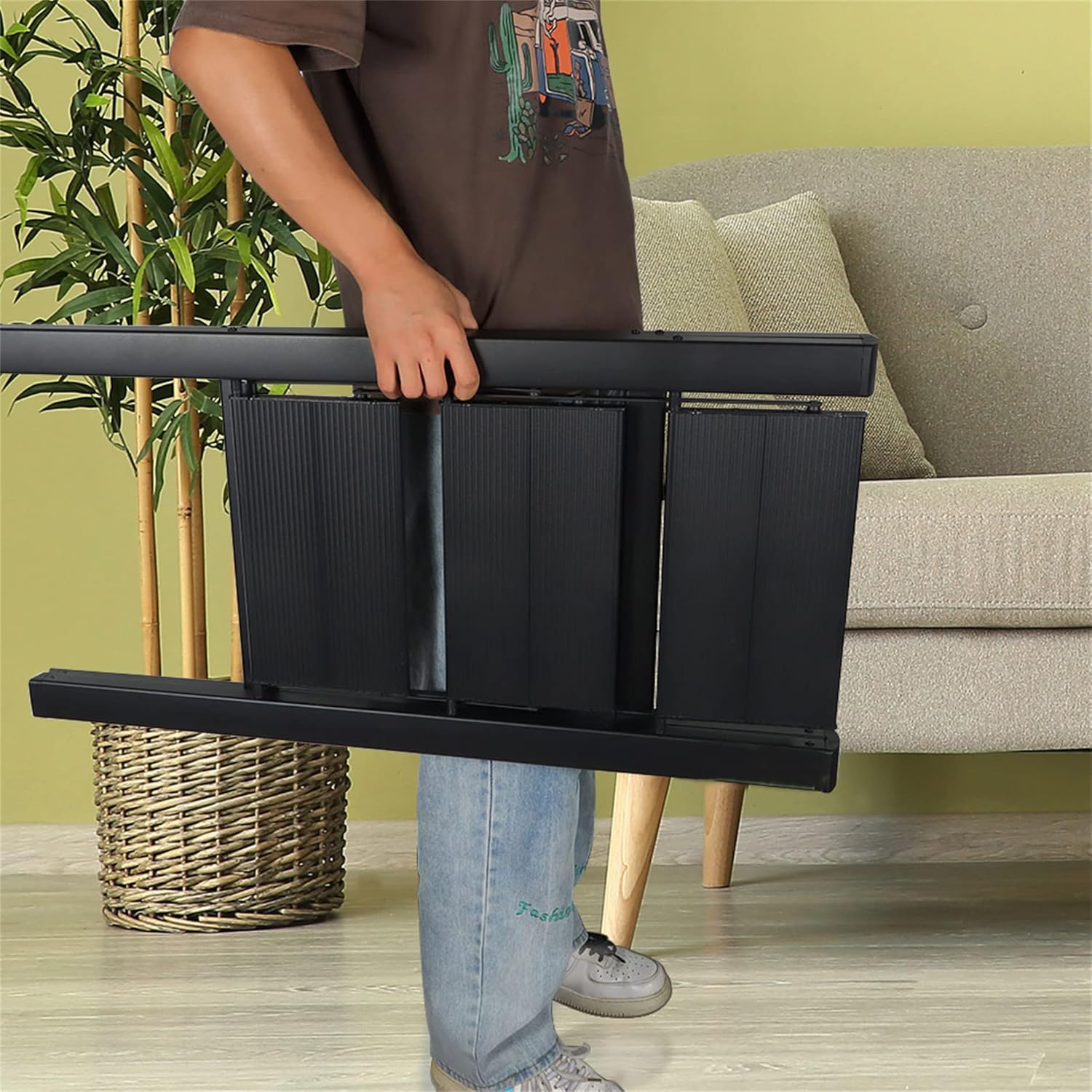 Taburete plegable de escalera de 3 escalones, escalera plegable antideslizante con pedal expandido, para uso en casa y oficina, taburete de cocina