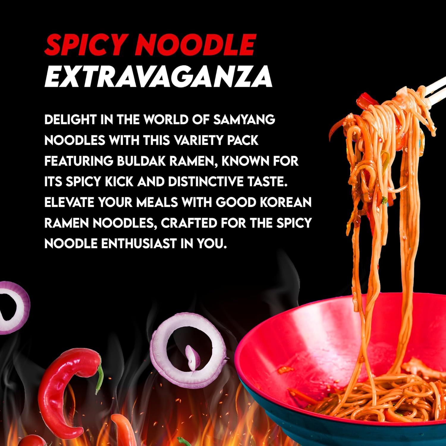 Buldak Ramen Fideos  Paquete de 4 fideos ramen coreanos  Buldak Ramen Carbonara Curry Fideos picantes Buldak Ramen Paquete variado  Incluye Samyang