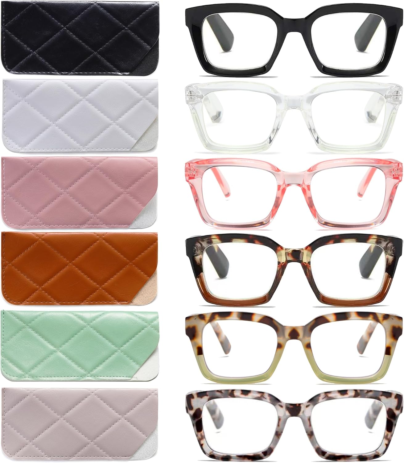 Gafas de lectura cuadradas estilo Oprah con bisagra de resorte, bloqueo de luz azul, para hombres y mujeres