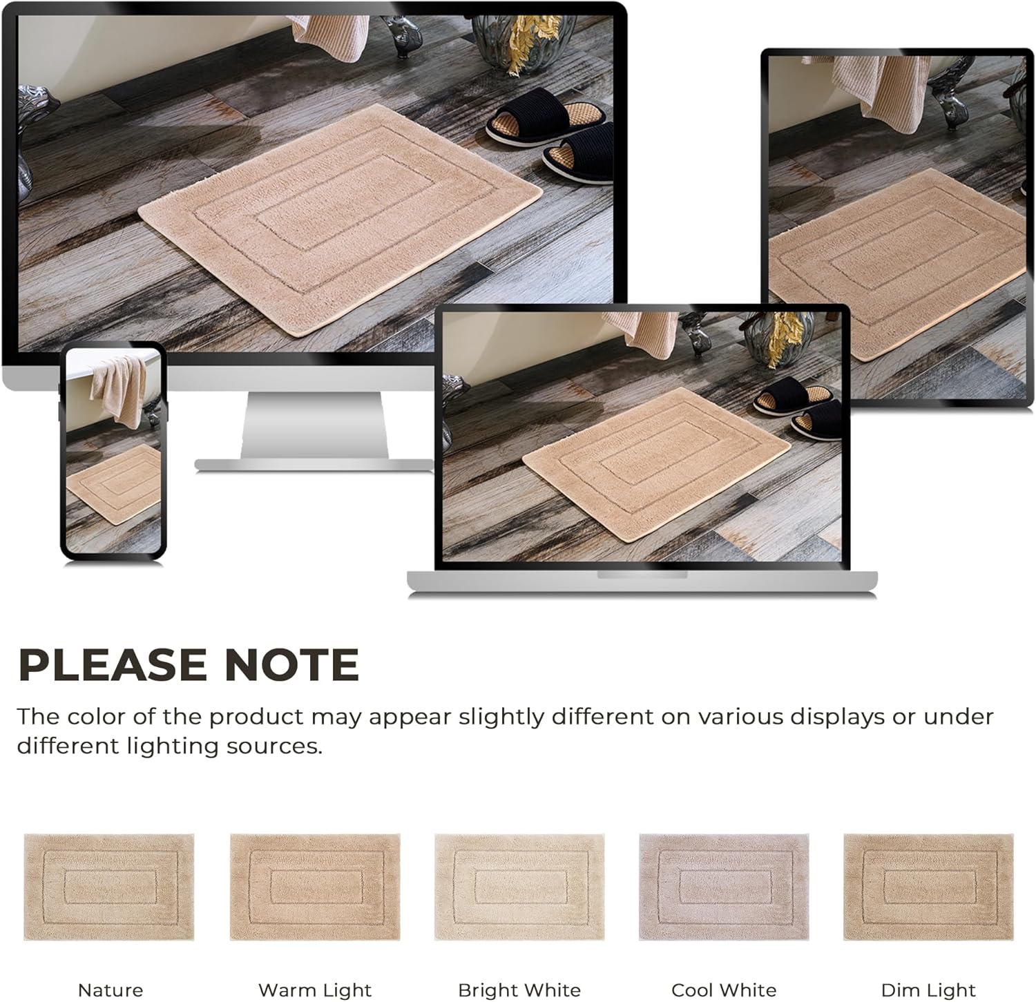 GRANNY SAYS Alfombras de baño antideslizantes, 16 x 24 pulgadas, alfombras de baño lavables para baño, tapetes de baño para suelo de baño, tapete de