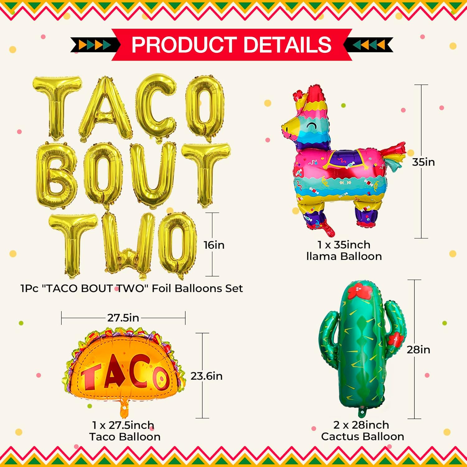 Taco Bout – Cartel de dos globos para decoración de fiesta de cumpleaños de dos cumpleaños, fiesta de taco, fiesta mexicana, dos cumpleaños,