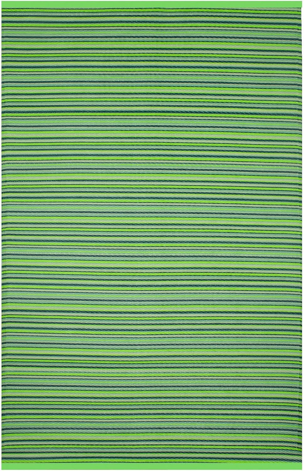 Green Decore Alfombra de plástico reversible, resistente a las manchas y a la decoloración, para patio al aire libre (8 x 10 pies, color verde