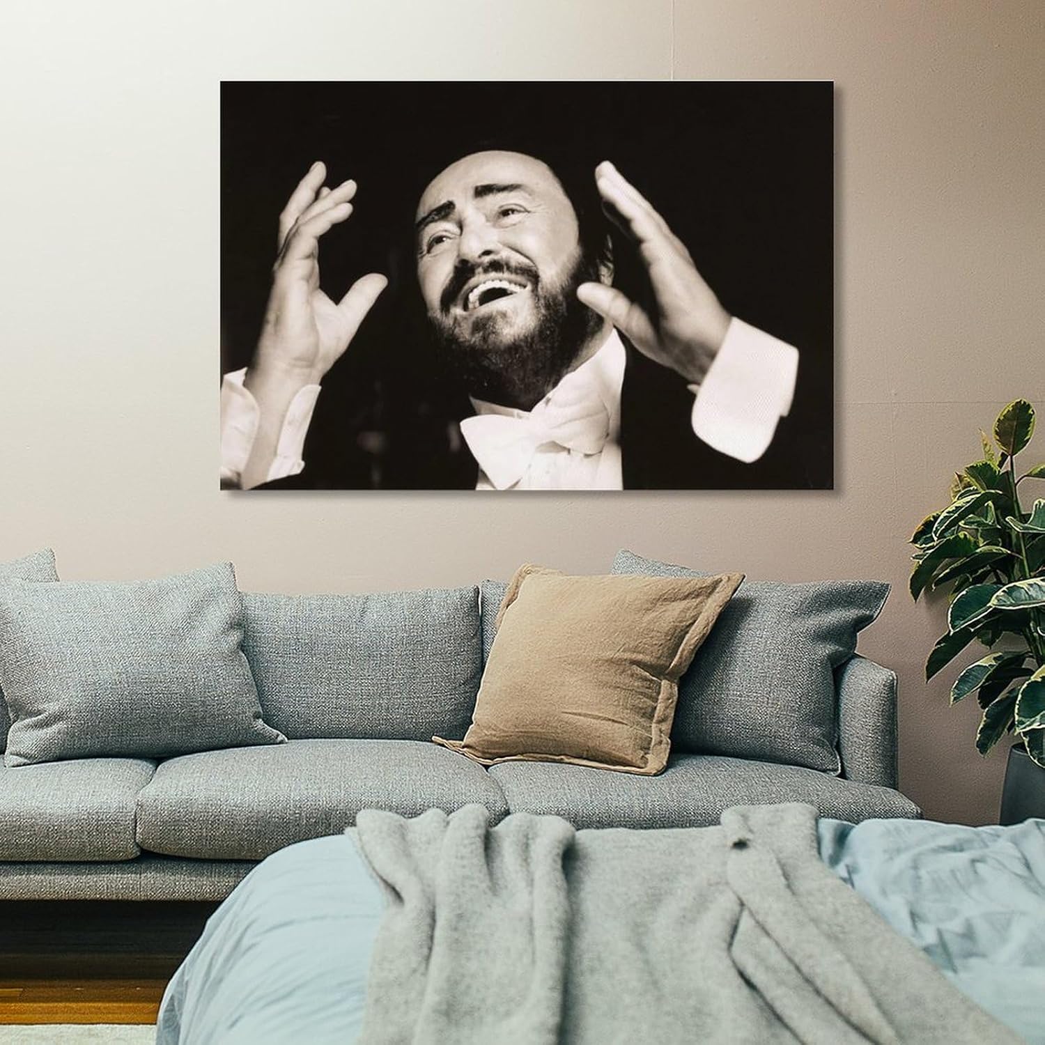 MAXIAN Luciano Pavarotti – Póster de arte tenor del mundo, 4 pinturas sobre lienzo, póster de arte de pared, impresión de desplazamiento, impresión