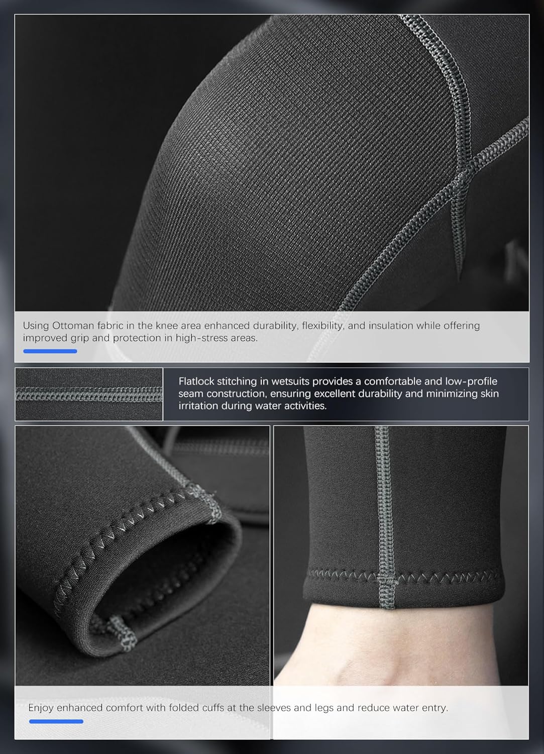 Hevto – Traje completo de neopreno para hombre, de 0.118 pulgadas, con manga larga y cierre en la espalda, mantiene el calor, para bucear, surfear,