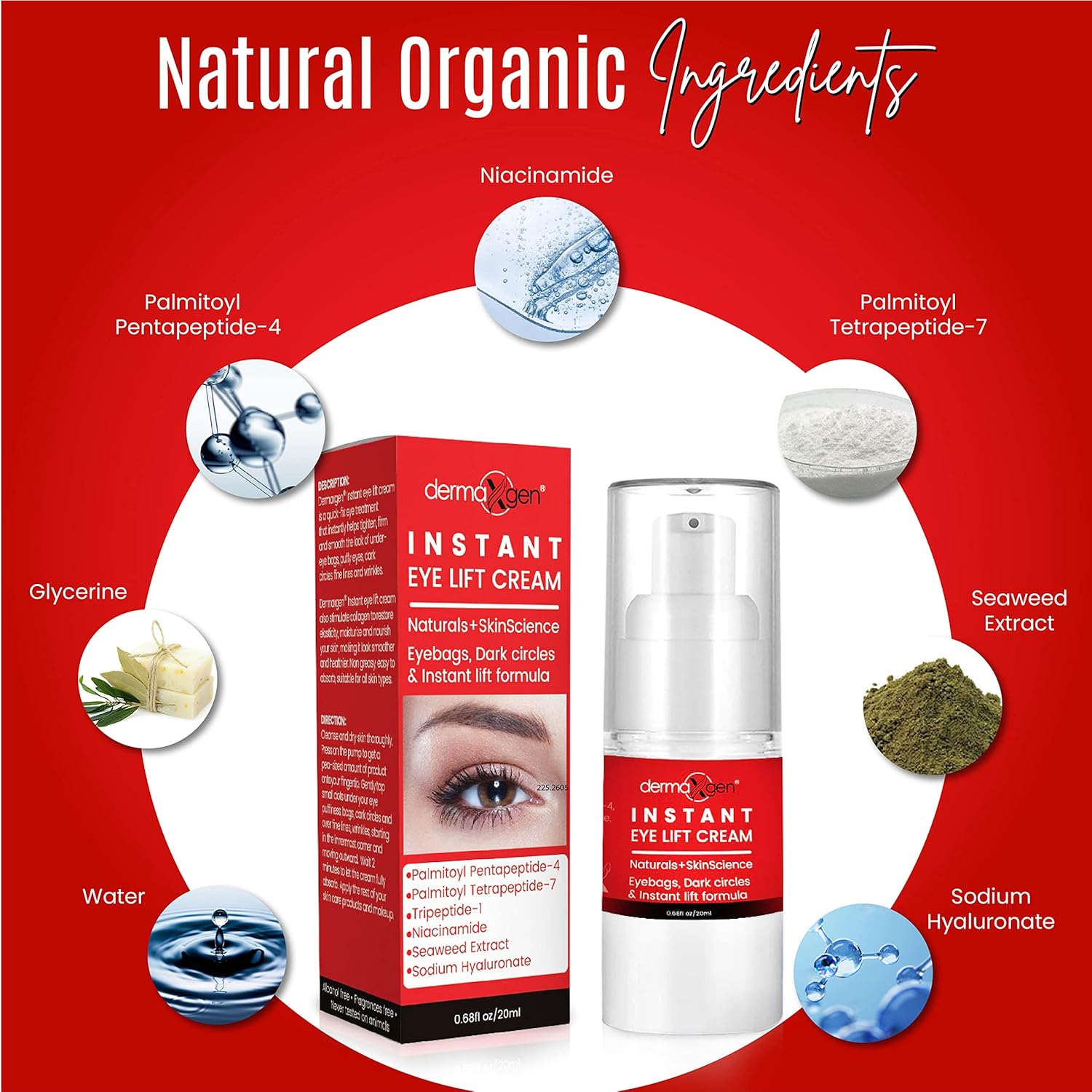 Crema de ojos de reducción rápida, fórmula avanzada de péptidos, suero antienvejecimiento que reduce visiblemente las bolsas debajo de los ojos,