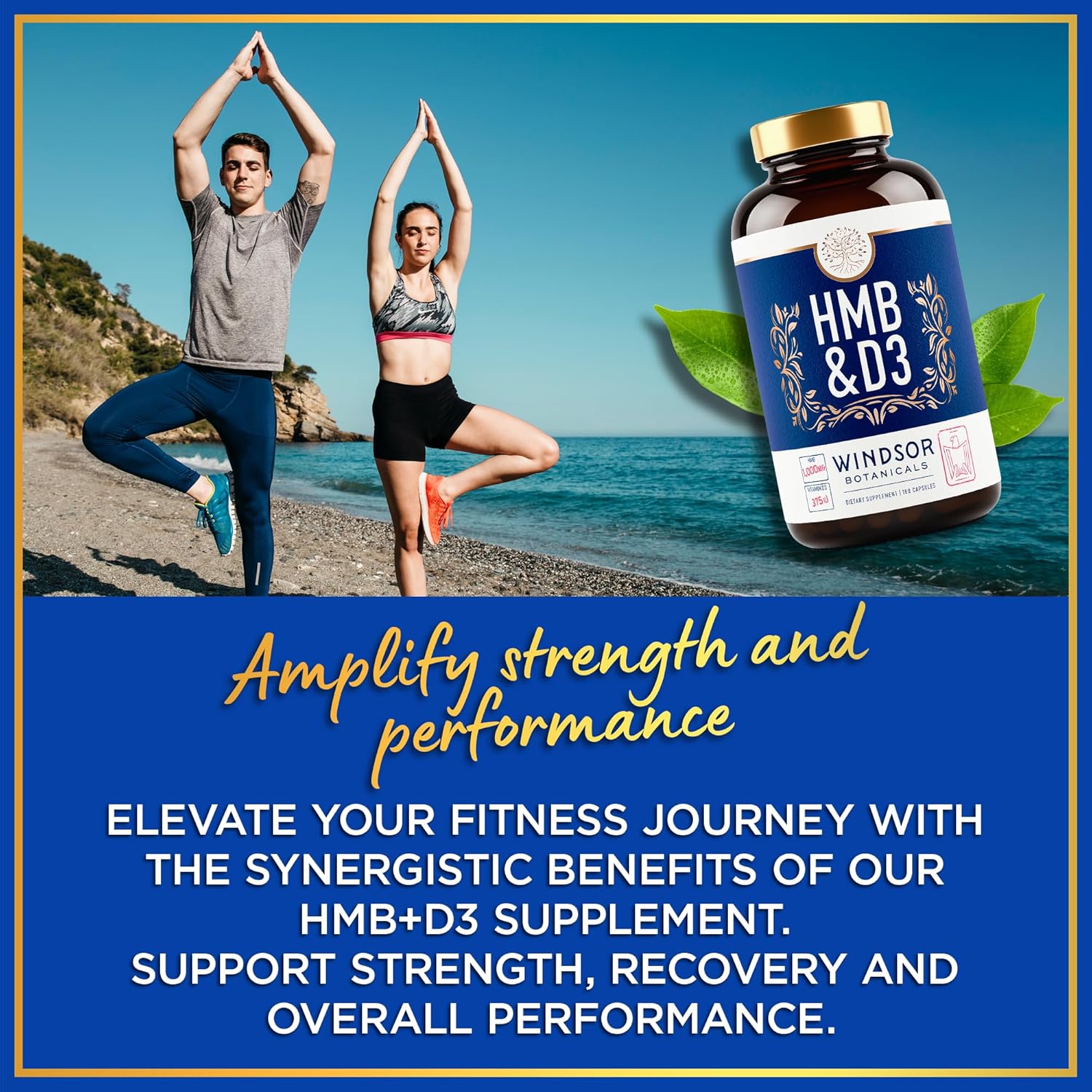 Suplemento de HMB y vitamina D3  Crecimiento muscular, fuerza, rendimiento y recuperación  B-hidroxi B-metilbutirato, calcio D3 Plus, suplementos de