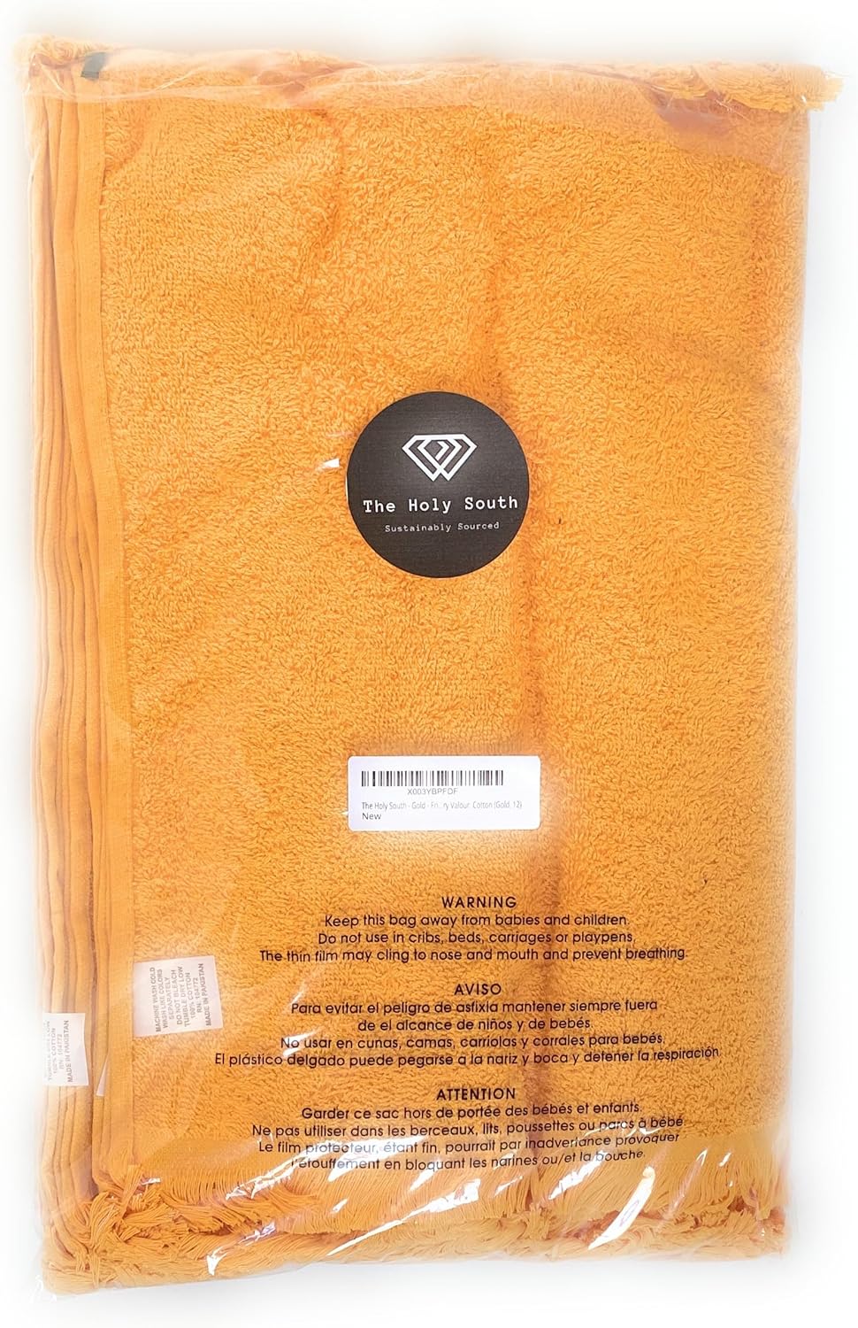 Paquete de 12 toallas de rizo reversibles con flecos con dobladillo (tamaño 11 pulgadas de ancho x 18 pulgadas de largo), algodón (dorado) a precio