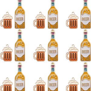 20 piezas surtidas de esmalte para botella de cerveza, dije de taza de botella de cerveza en tono dorado, aleación de alcohol, llavero colgante para 20 piezas surtidas de esmalte para botella de cerveza, dije de taza de botella de cerveza en tono dorado, aleación de alcohol, llavero colgante para