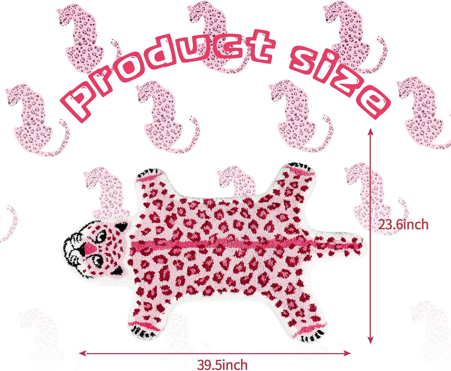 Alfombra con estampado de leopardo, tapete de baño de leopardo rosa para baño, tapete antideslizante con estampado de animales, alfombra absorbente