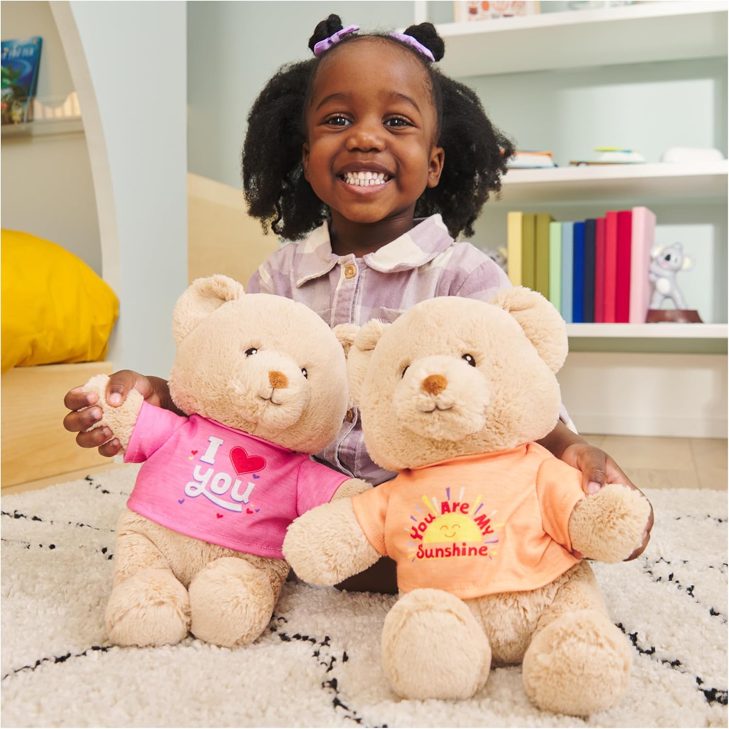 GUND Oso de mensaje sostenible “You are My Sunshine” con camiseta naranja, oso de peluche hecho de materiales 100% reciclados para edades de 1 año