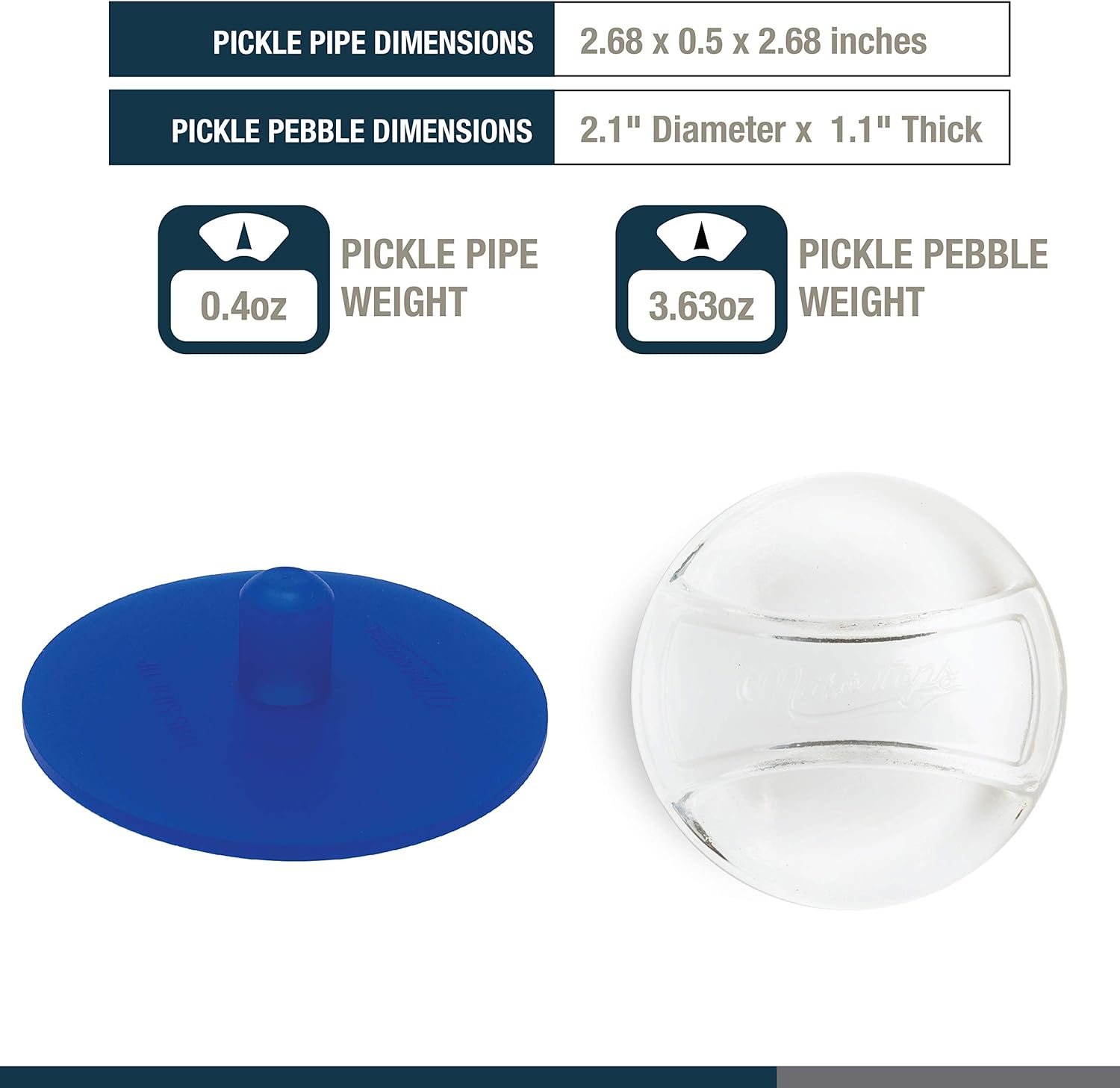Masontops Kits de 8 piezas de pepinillos de vidrio para pesos y tubos de pepinillo – Tapa pequeña de boca regular para decapado y enlatado